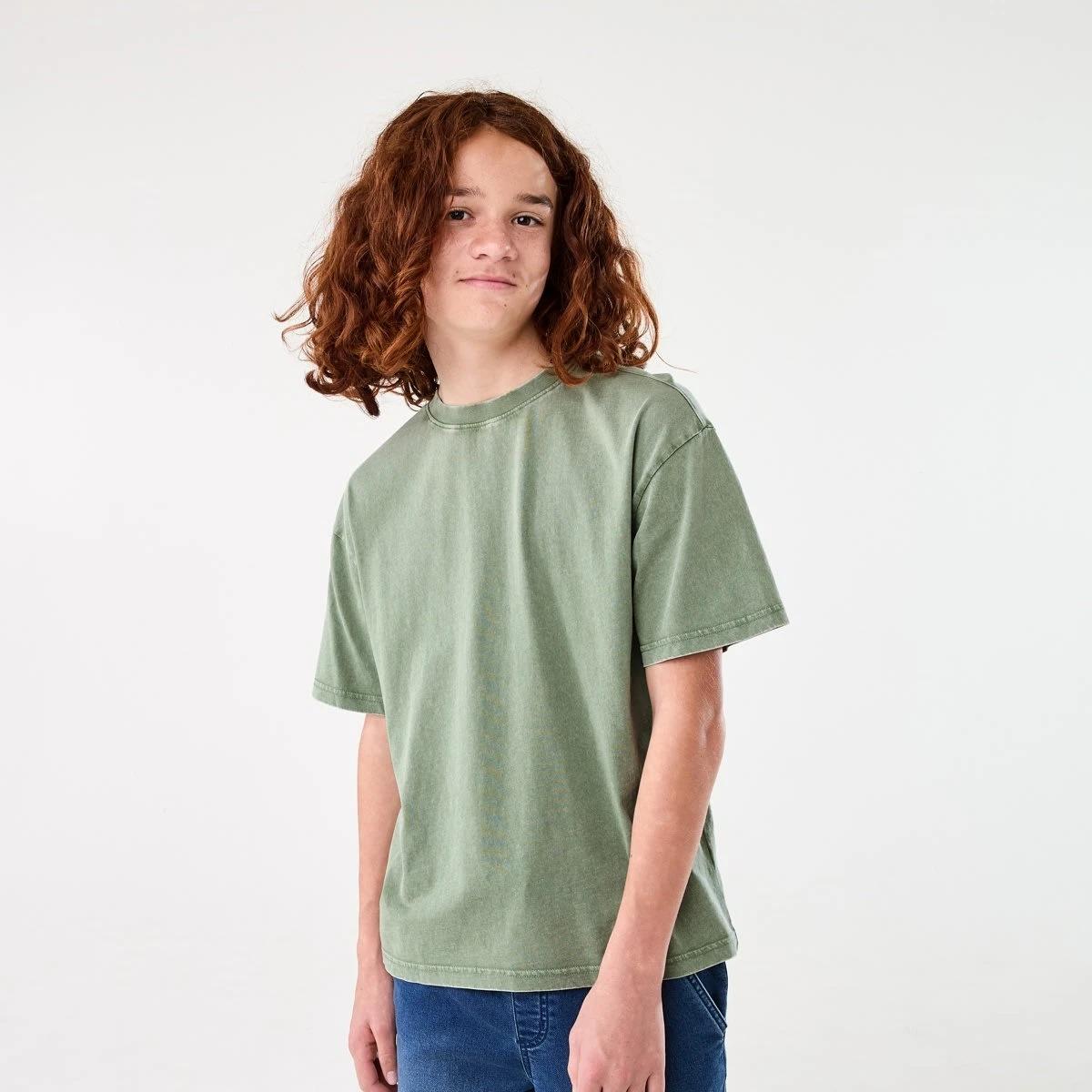 1 Short Sleeve Oversized Acid Wash T-shirt MISTY SEA SPRAY, 1 of 6