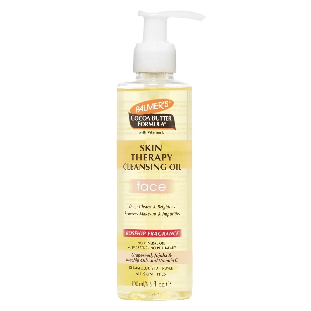 1 Palmer's Cocoa Butter Formula Skin Therapy Facial Cleansing Oil 190ml - Grapeseed, Jojoba and Rosehip Oils and Vitamin C and E, 1 of 2