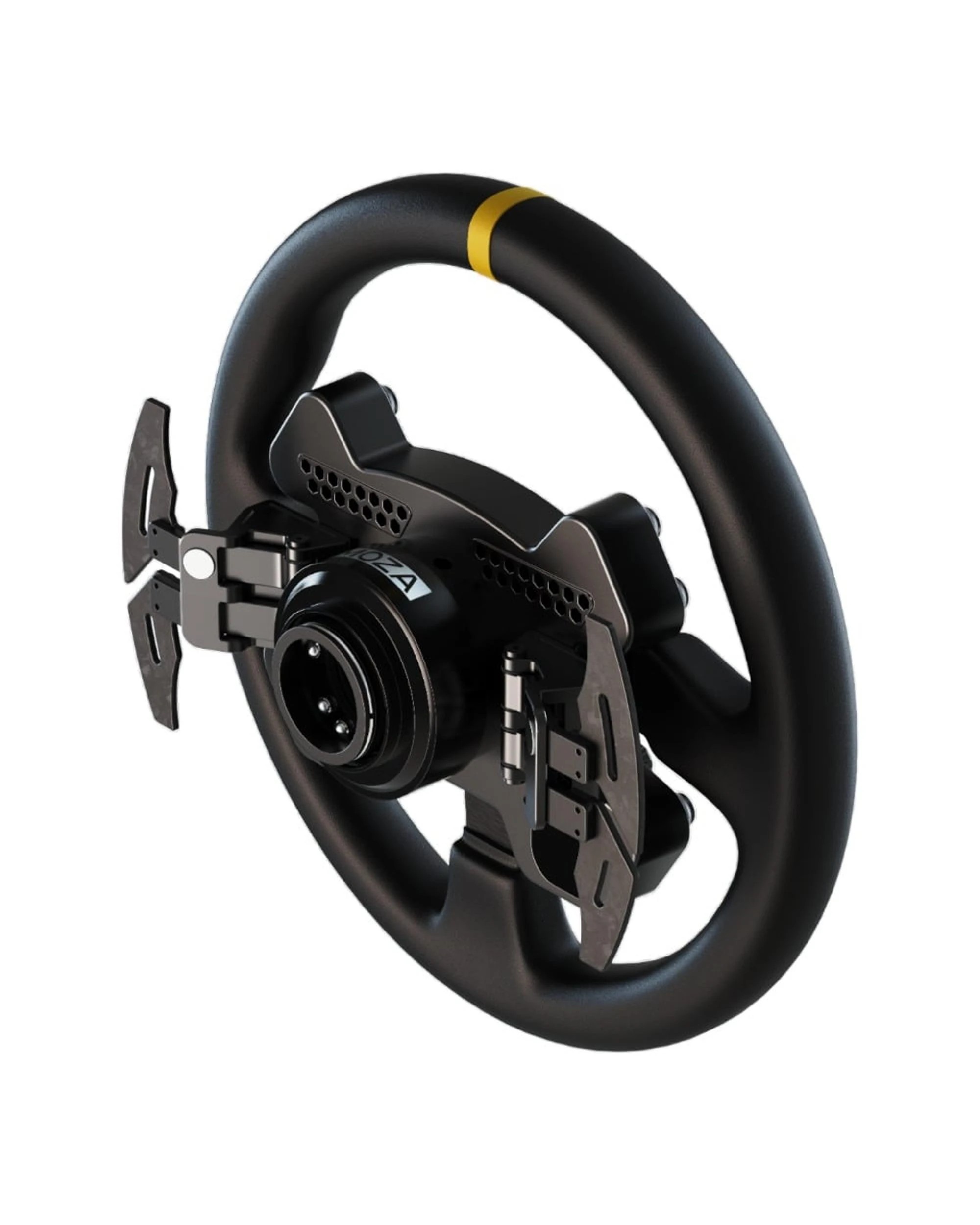 5 Moza Racing RS V2 Round Leather Steering Wheel - Black, 5 of 5