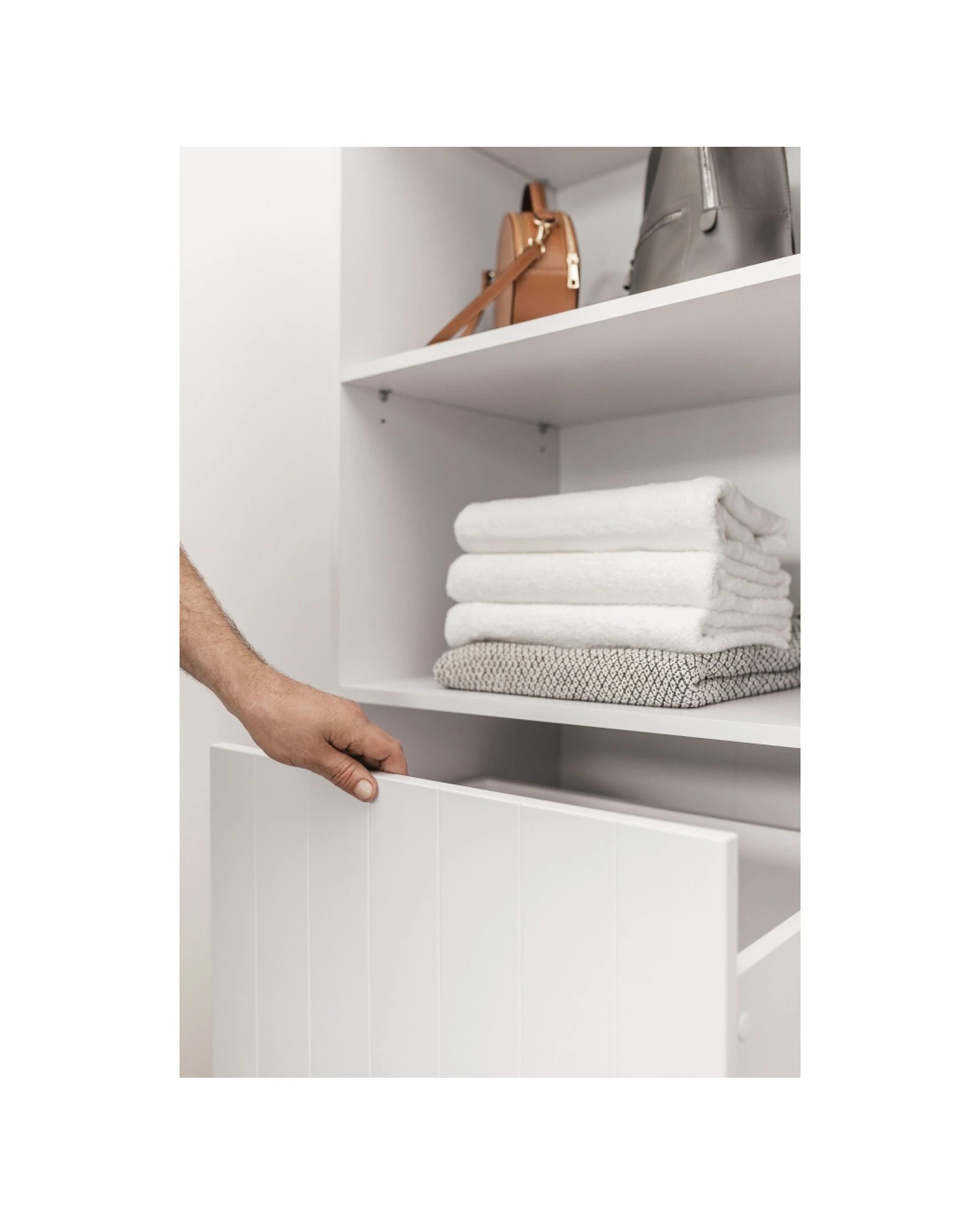 6 European Cabinetry Basel Walk In Wardrobe Kit VJ Panel Premium Swiss Krono Boads - White, 6 of 7