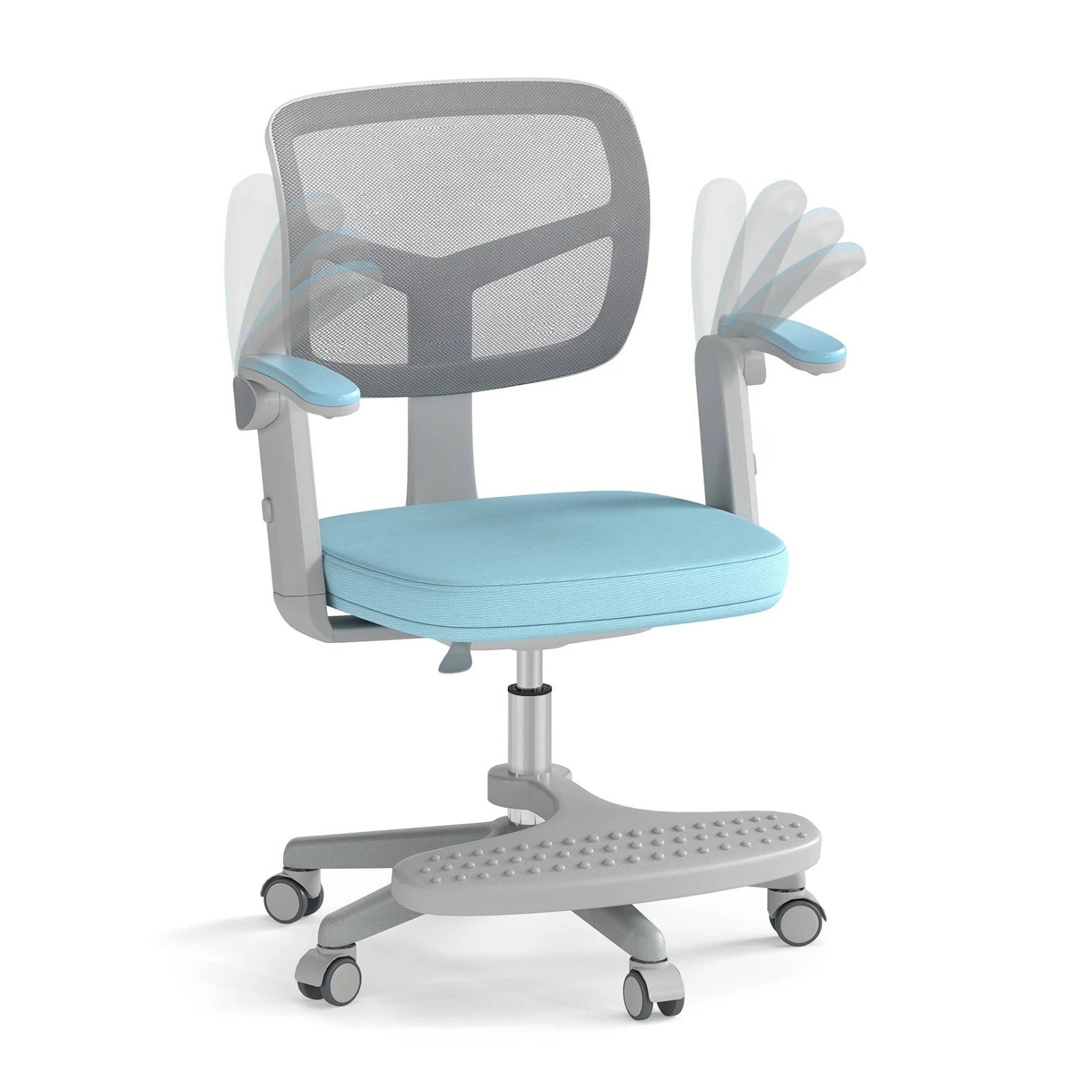 1 Costway Swivel Chair Height Adjustable Ergonomic Computer Desk Chair - Blue, 1 of 3
