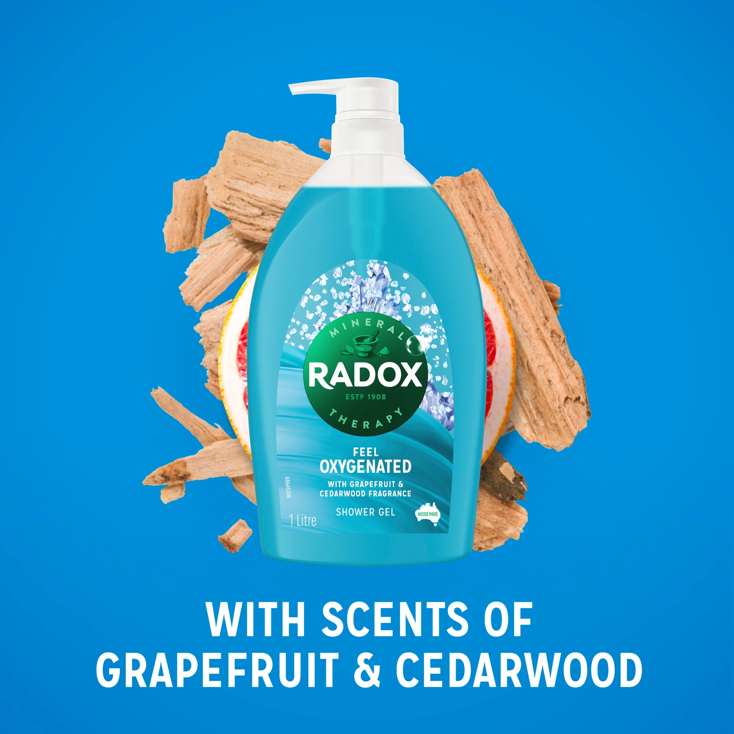 3 Radox Feel Oxygenated Shower Gel 1L - Grapefruit & Cedarwood Fragrance, 3 of 7