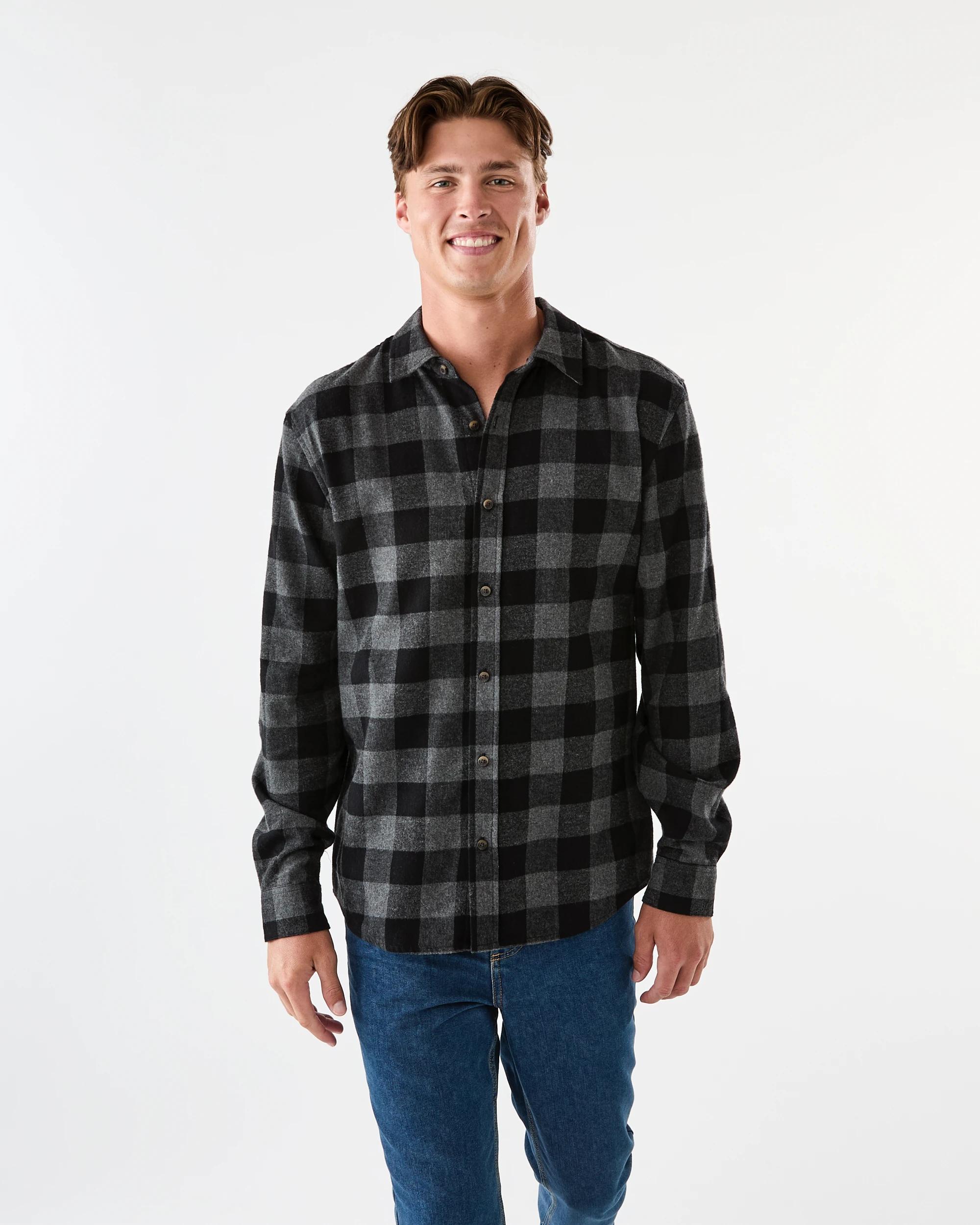 1 Long Sleeve Buffalo Check Shirt Black, 1 of 7