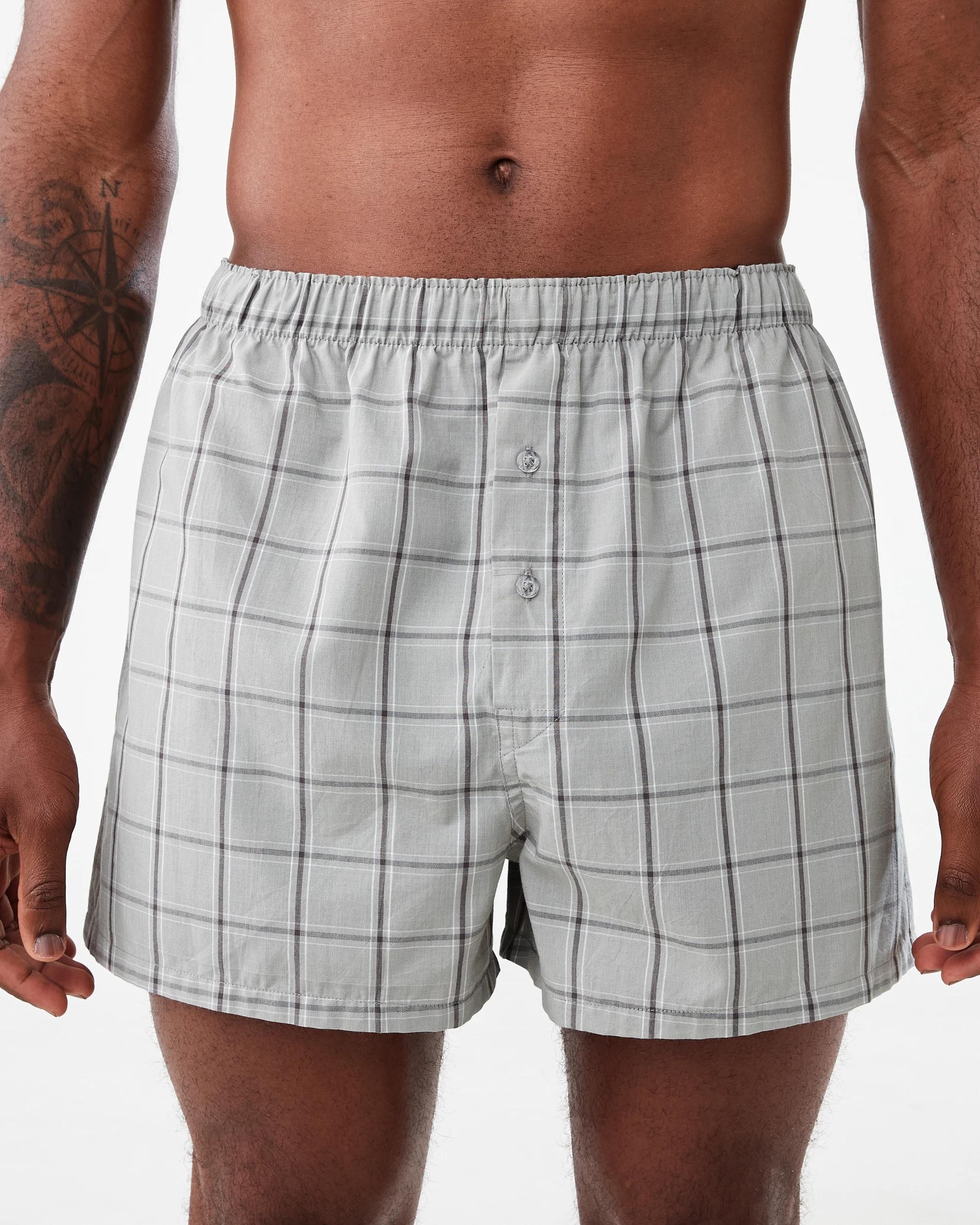 4 3 Pack Alpha Classic Woven Boxers Gry Check, 4 of 8