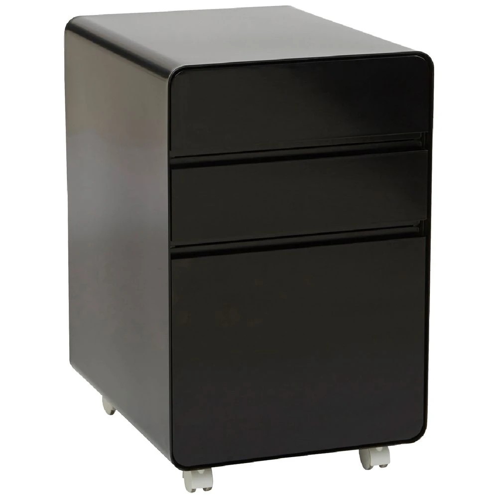 1 Venturo 3 Drawer Filing Pedestal Black Cabinets Filing Drawer Cabinets, 1 of 7