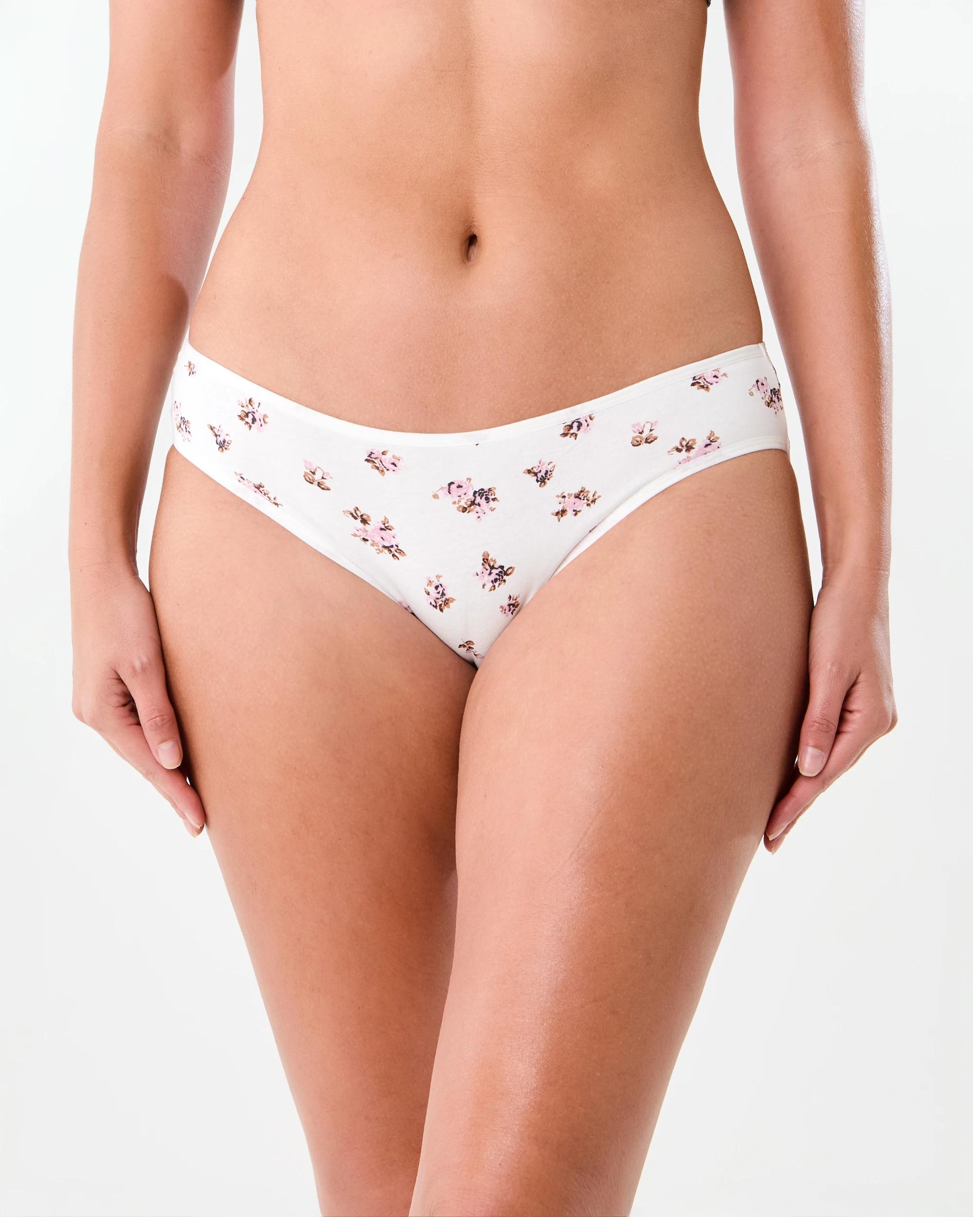 3 5 Pack Cotton Stretch Bikini Briefs Roses, 3 of 10