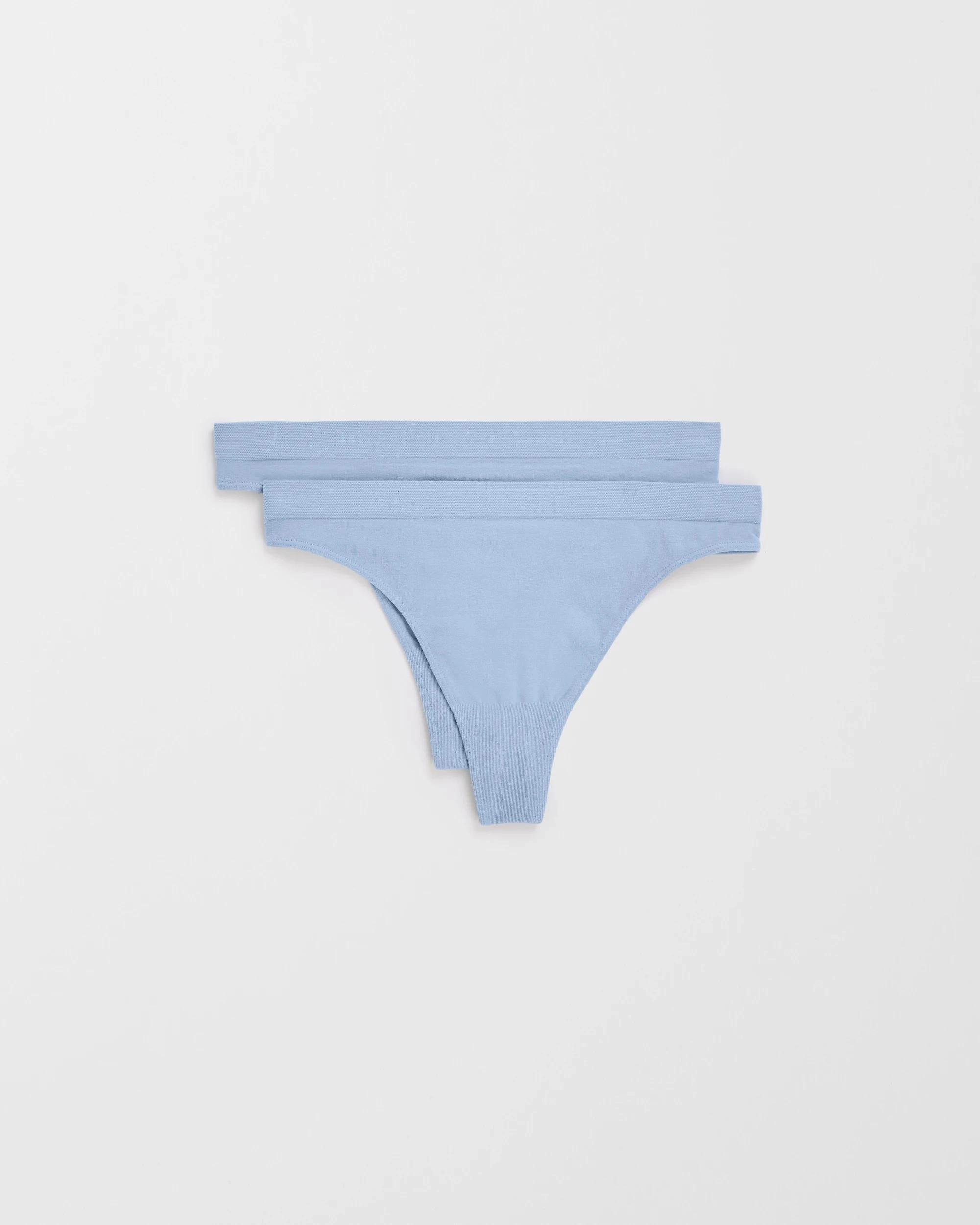 1 Target Australian Cotton Blend 2 Pack Seamfree G-String Briefs BLUE BLIZZARD, 1 of 3