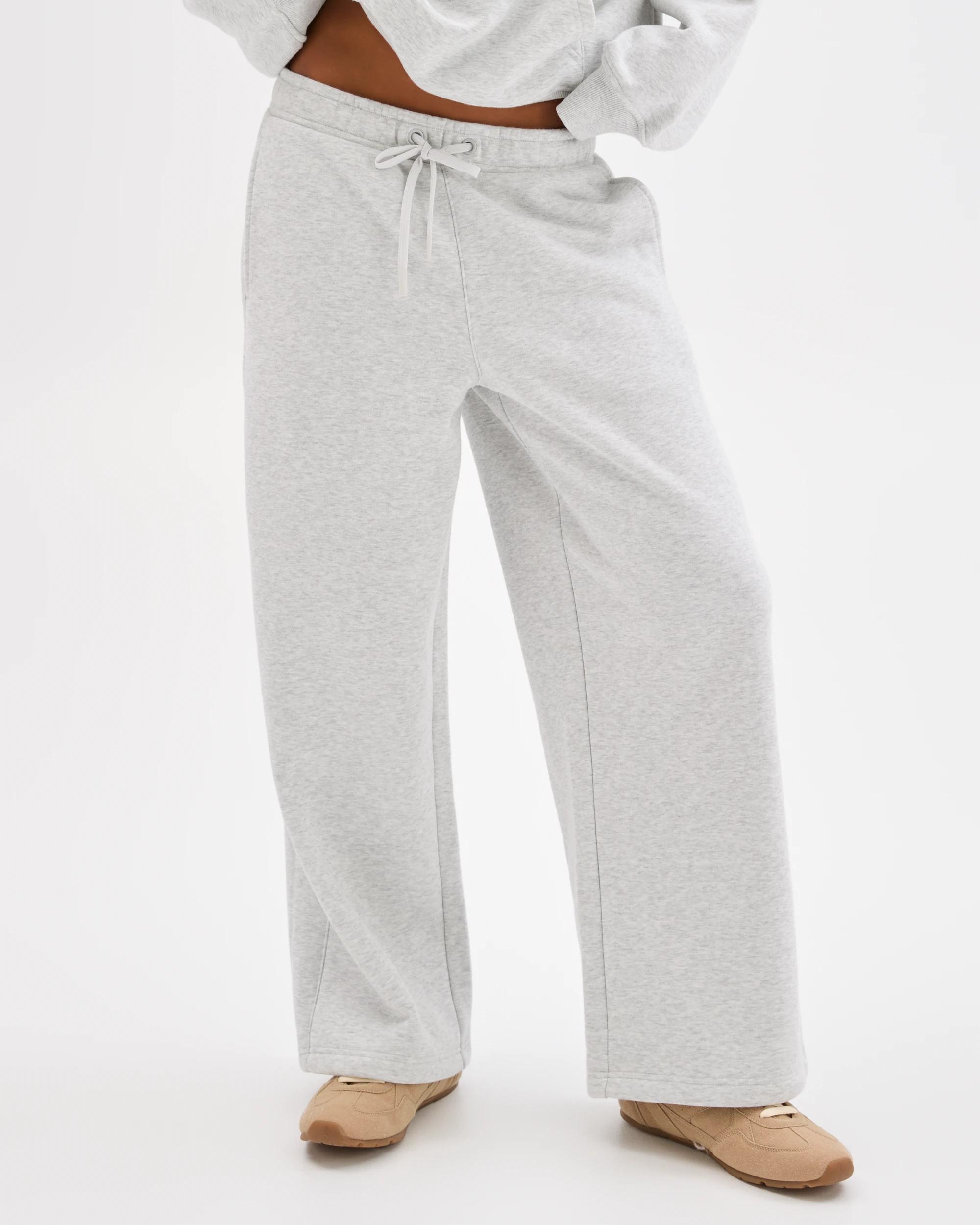 2 Lily Loves Australian Cotton Blend Wide Leg Trackpants SILVER MARLE, 2 of 7