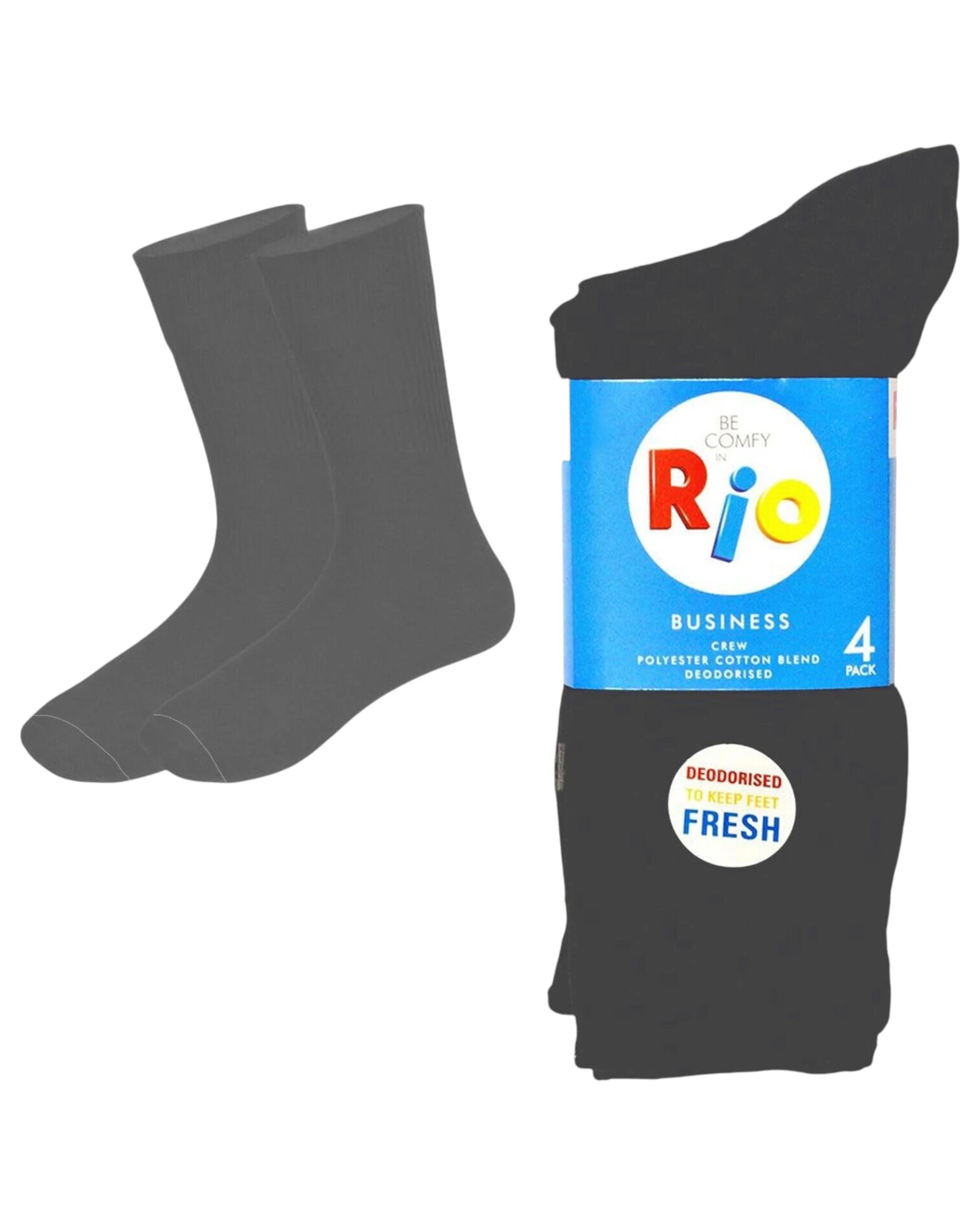 1 Rio 8 Pairs Mens Business Crew Socks CHARCOAL, 1 of 1