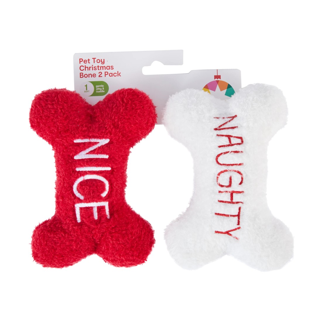 5 2 Pack Christmas Bone Pet Plush Toy, 5 of 6