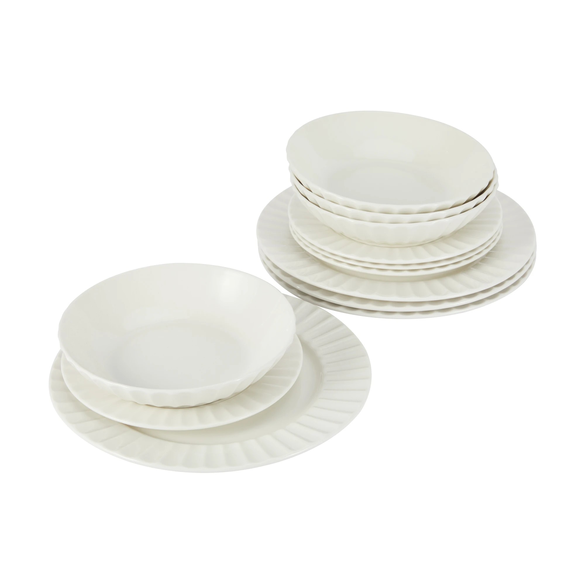 2 Rim Embossed 12 Piece Dinner Set, 2 of 7