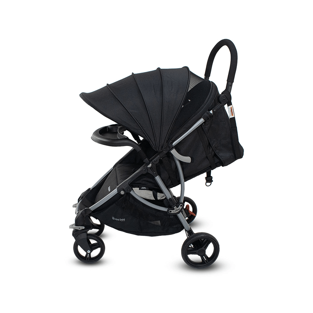 3 Vee Bee Dash Pram Foldable Reclining Baby Stroller With Tray Moon Shadow Colour
 - Black, 3 of 9