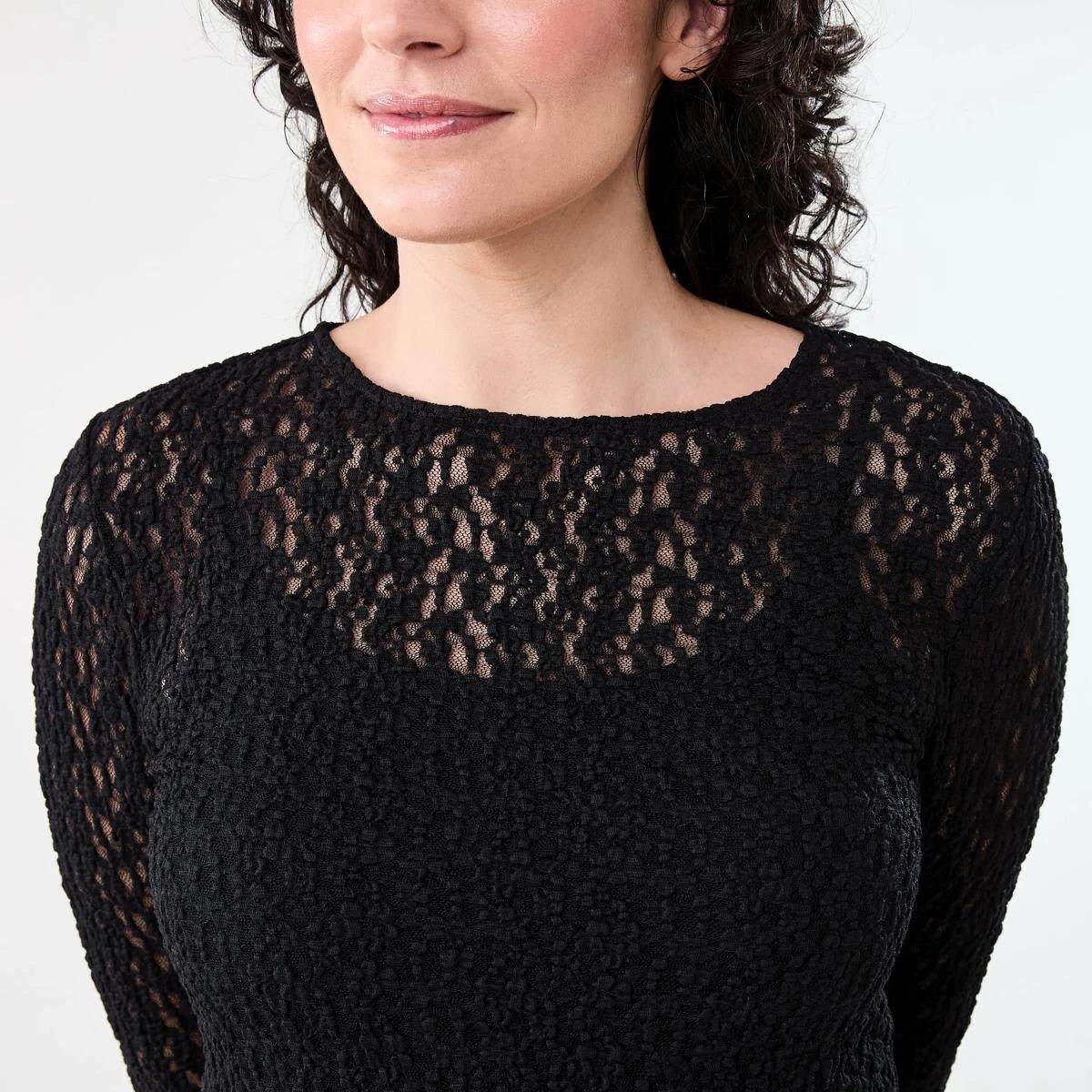 5 Long Sleeve Lace Top BLACK, 5 of 5
