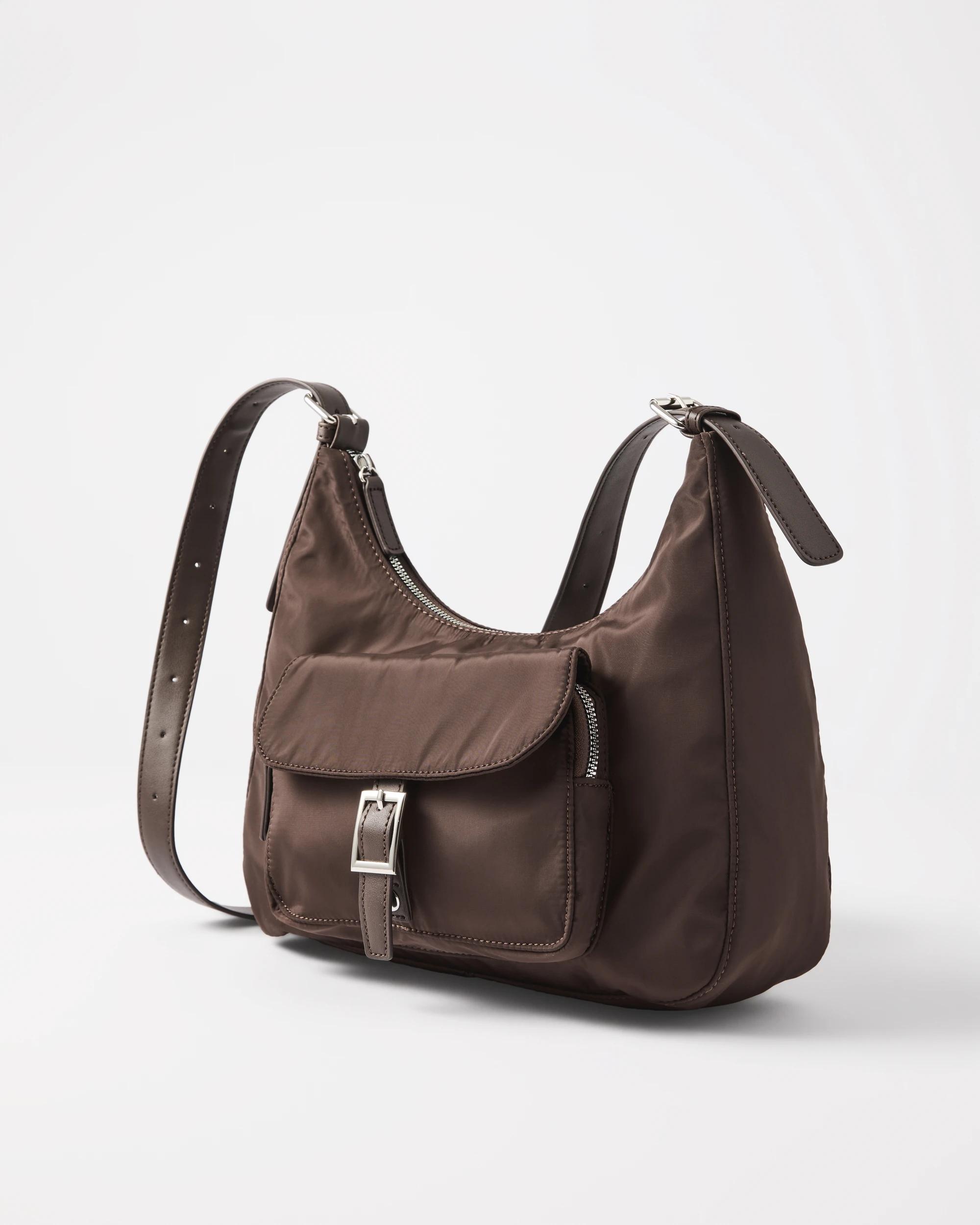2 Nylon Pocket Crossbody Bag Deep Fudge, 2 of 7