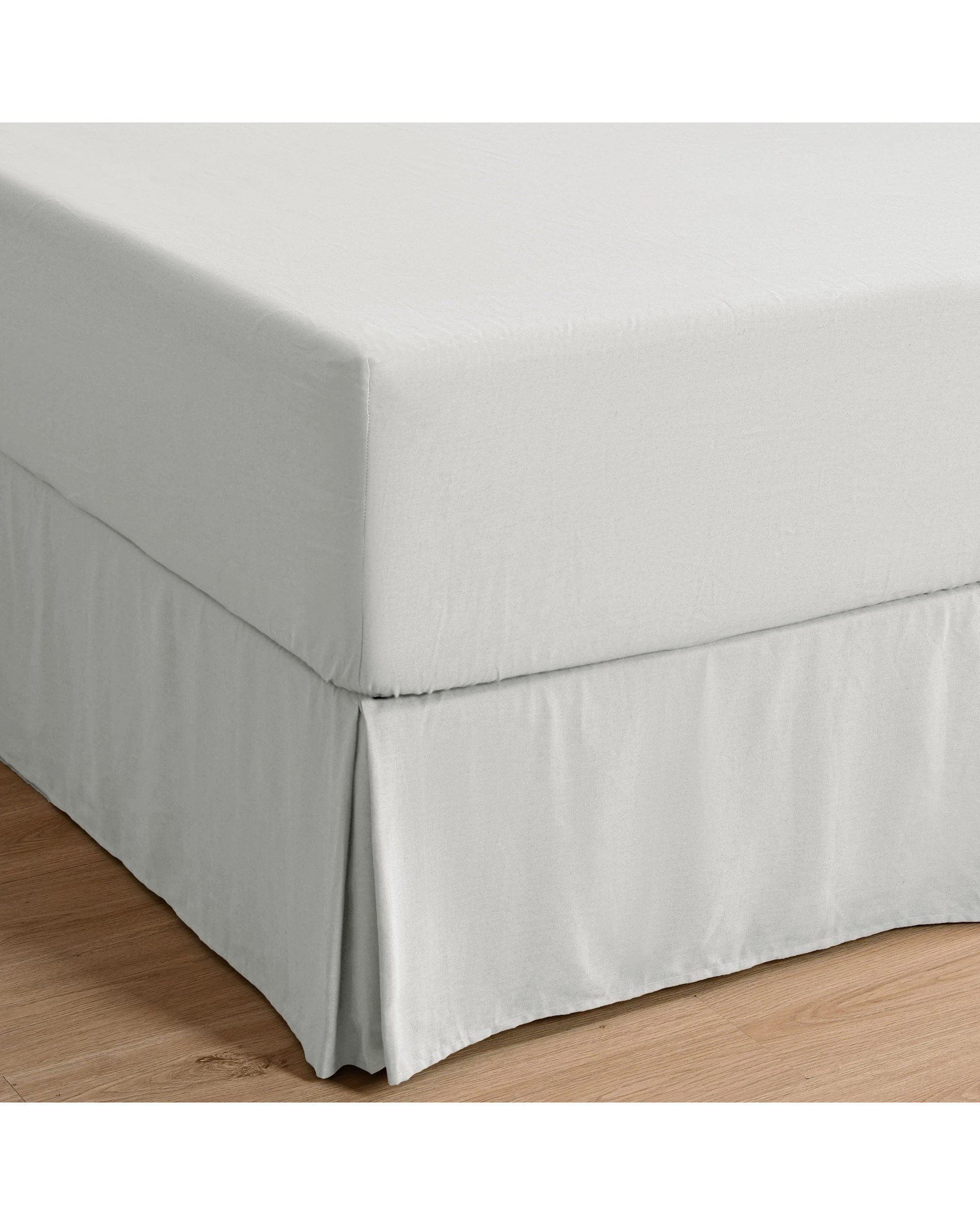 1 Dreamaker Linen Cotton Valance - Single Bed - Dove Grey, 1 of 7