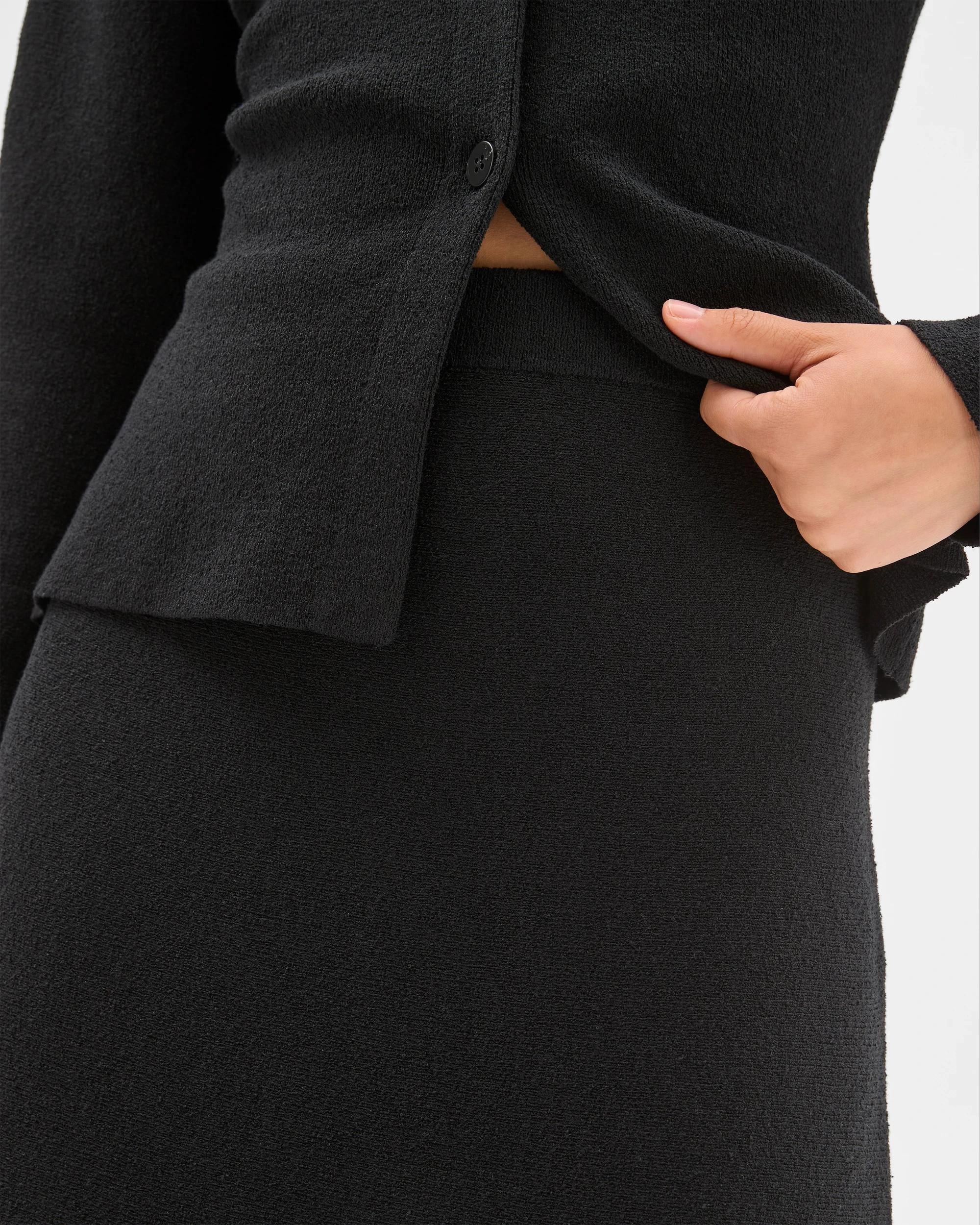 5 Preview Boucle Knit Midi Skirt BLACK, 5 of 6