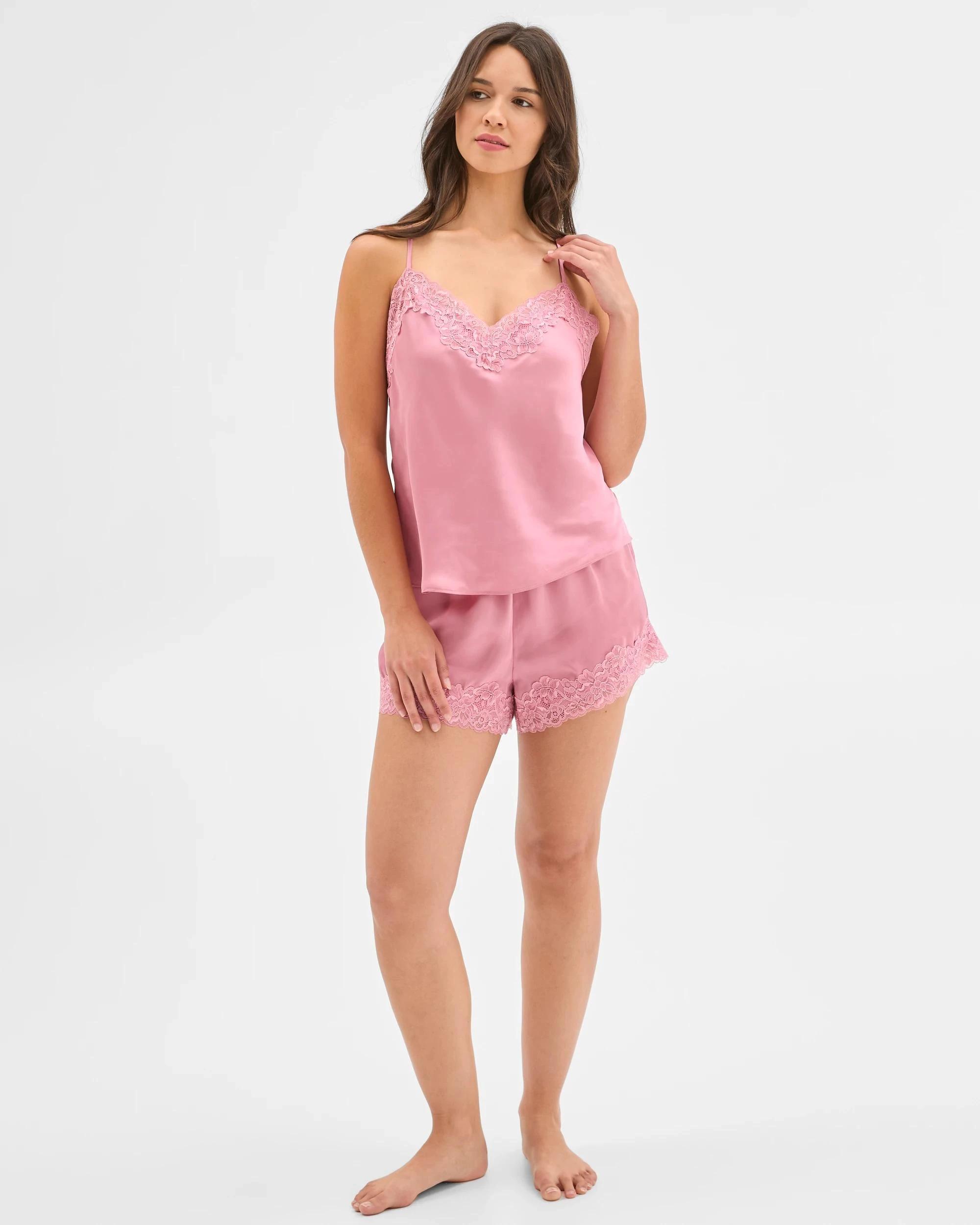 1 Target Woman Satin Cami and Shorts Sleep Set PINK, 1 of 7