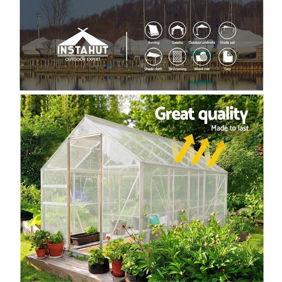 4 Instahut Tarp Tarpaulin 4x6m Canvas Heavy Duty Camping Cover - Clear, 4 of 7