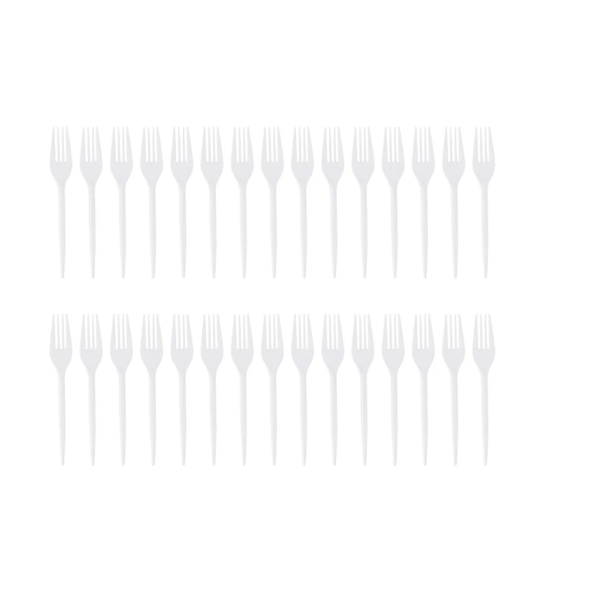 4 30 Piece White Reusable Forks, 4 of 5