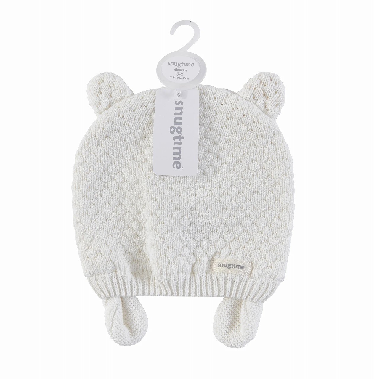 1 Snugtime Fancy Knit Earmuff Beanie - Cream | Medium - 12-24 Months, 1 of 4