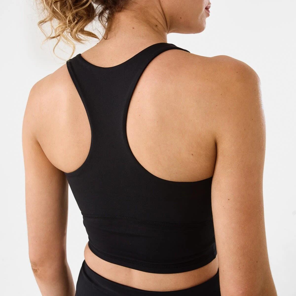 7 Active Womens Ultrasoft Longline Crop Top BLACK, 7 of 7
