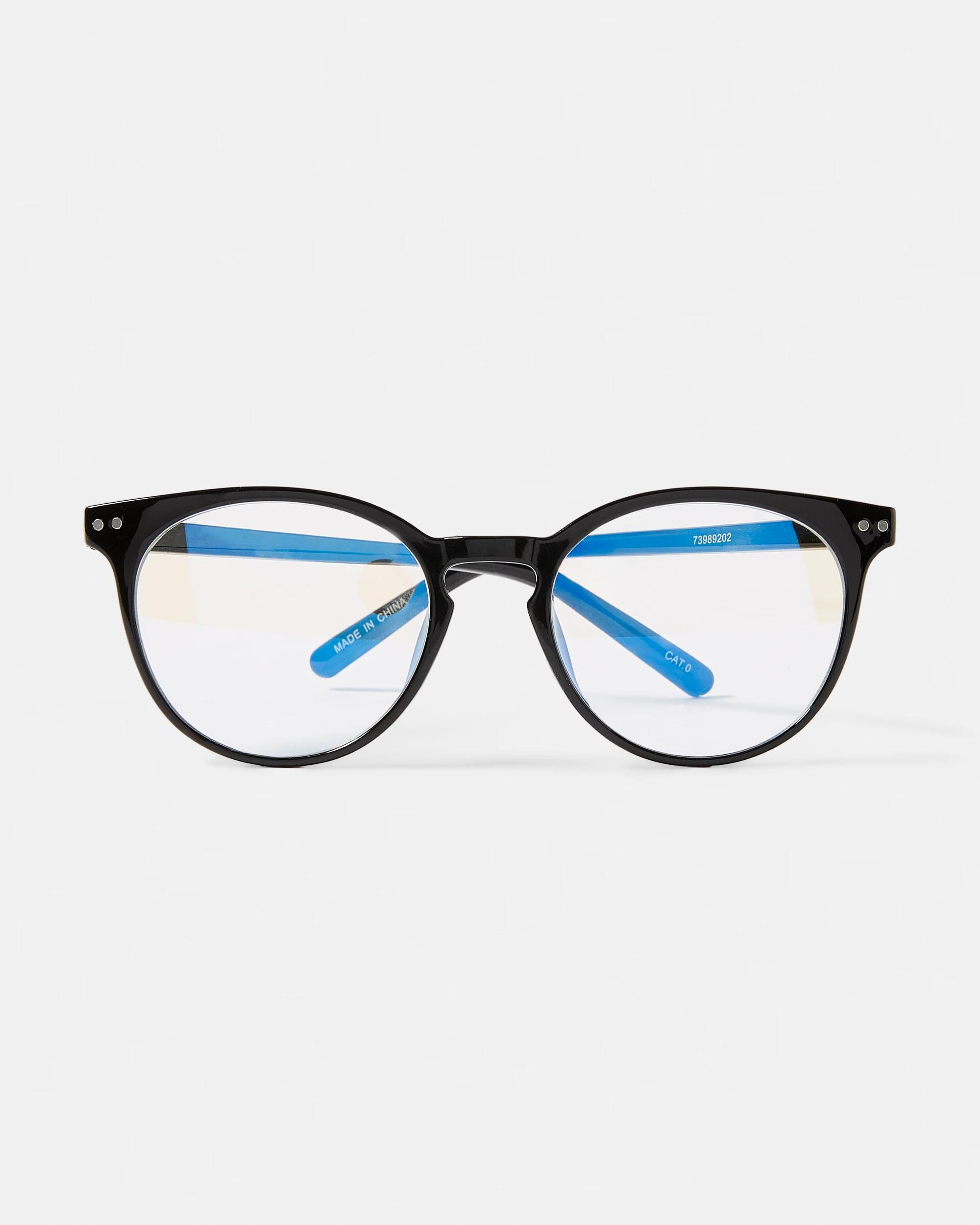 2 Round Blue Light Glasses Black, 2 of 6