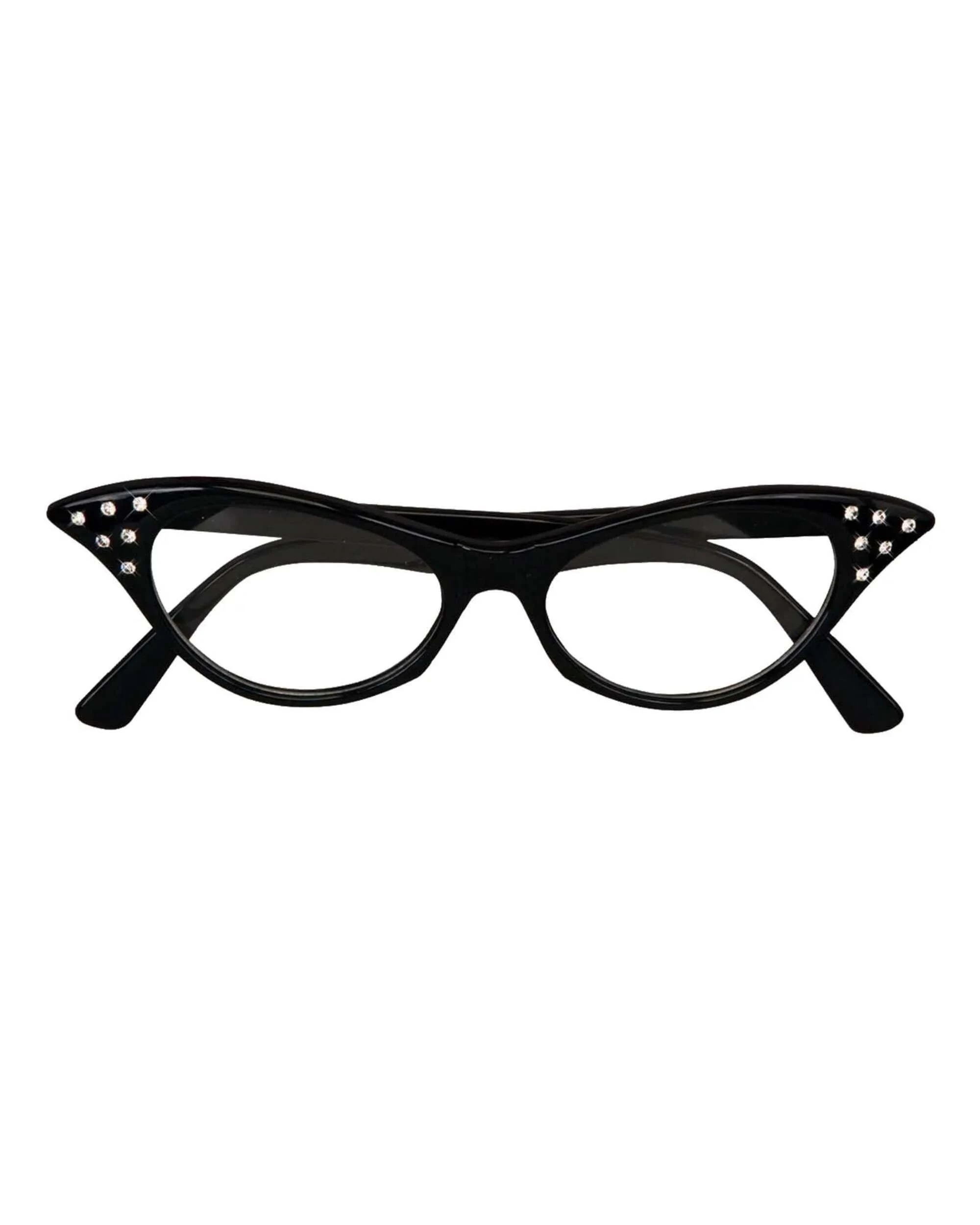 1 Rubies Deerfield 50's Style Cat Eye Glasses Adult Costume Accessory - One Size - Black, 1 of 1