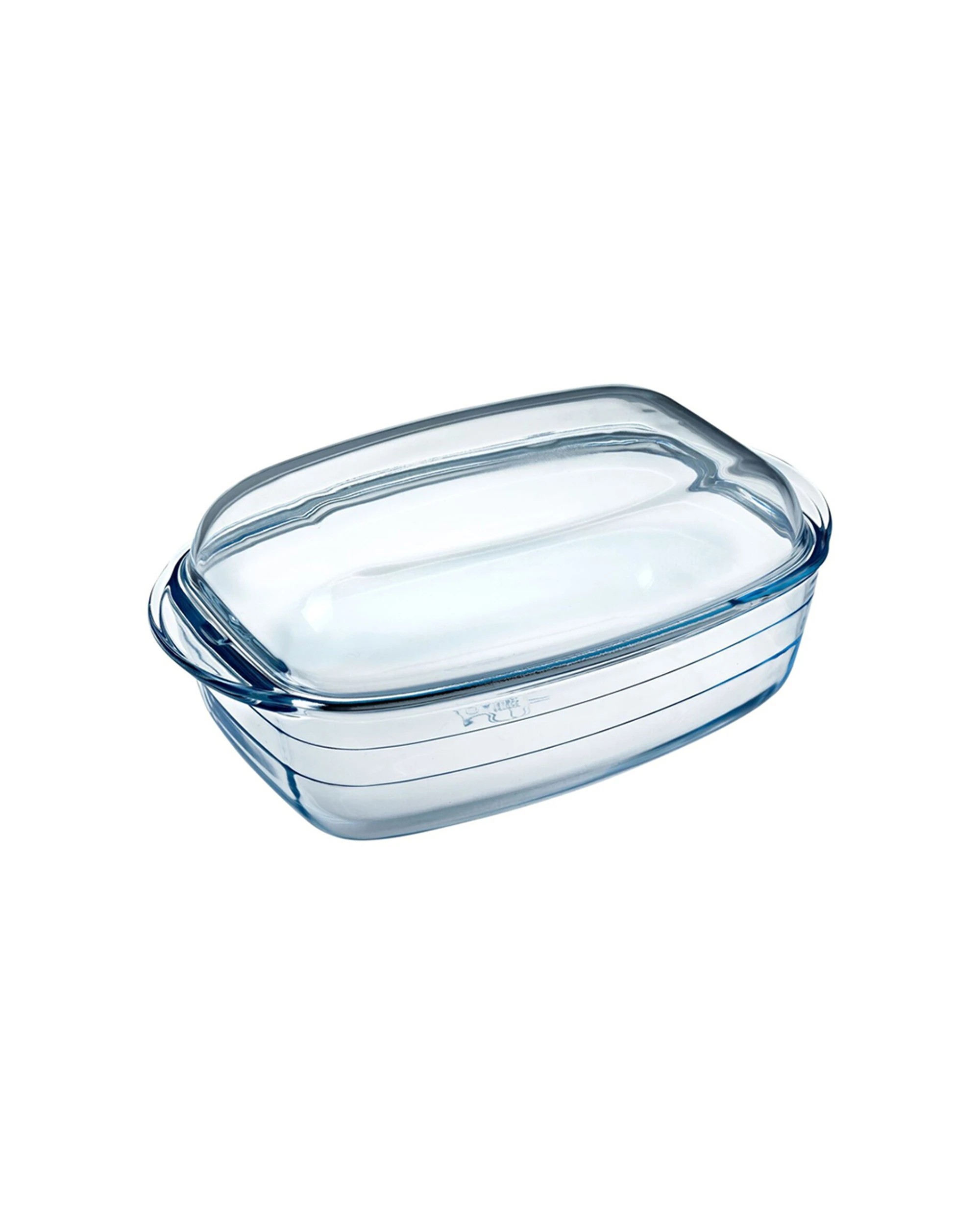 1 O'Cuisine Rectangle Borosilicate Glass Casserole Dish With Lid 37cm/6.5L Oven Safe - Clear, 1 of 4