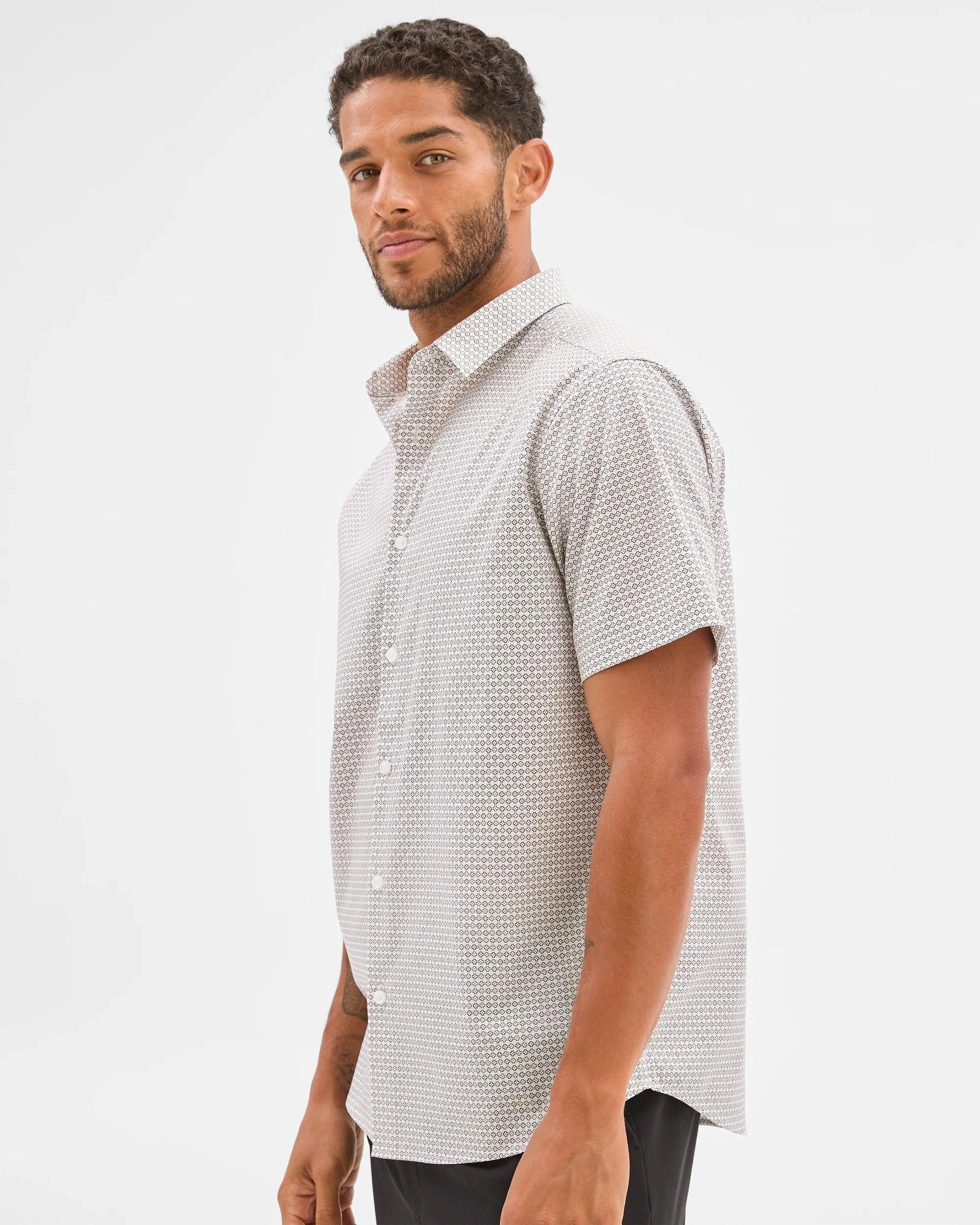 5 Preview Australian Cotton Short Sleeve Shirt BITTER CHOC GEO, 5 of 6