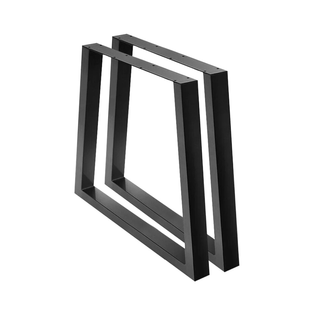 1 Artiss Metal Table Legs DIY Trapezoid 65X90CM Set of 2 - Black, 1 of 5