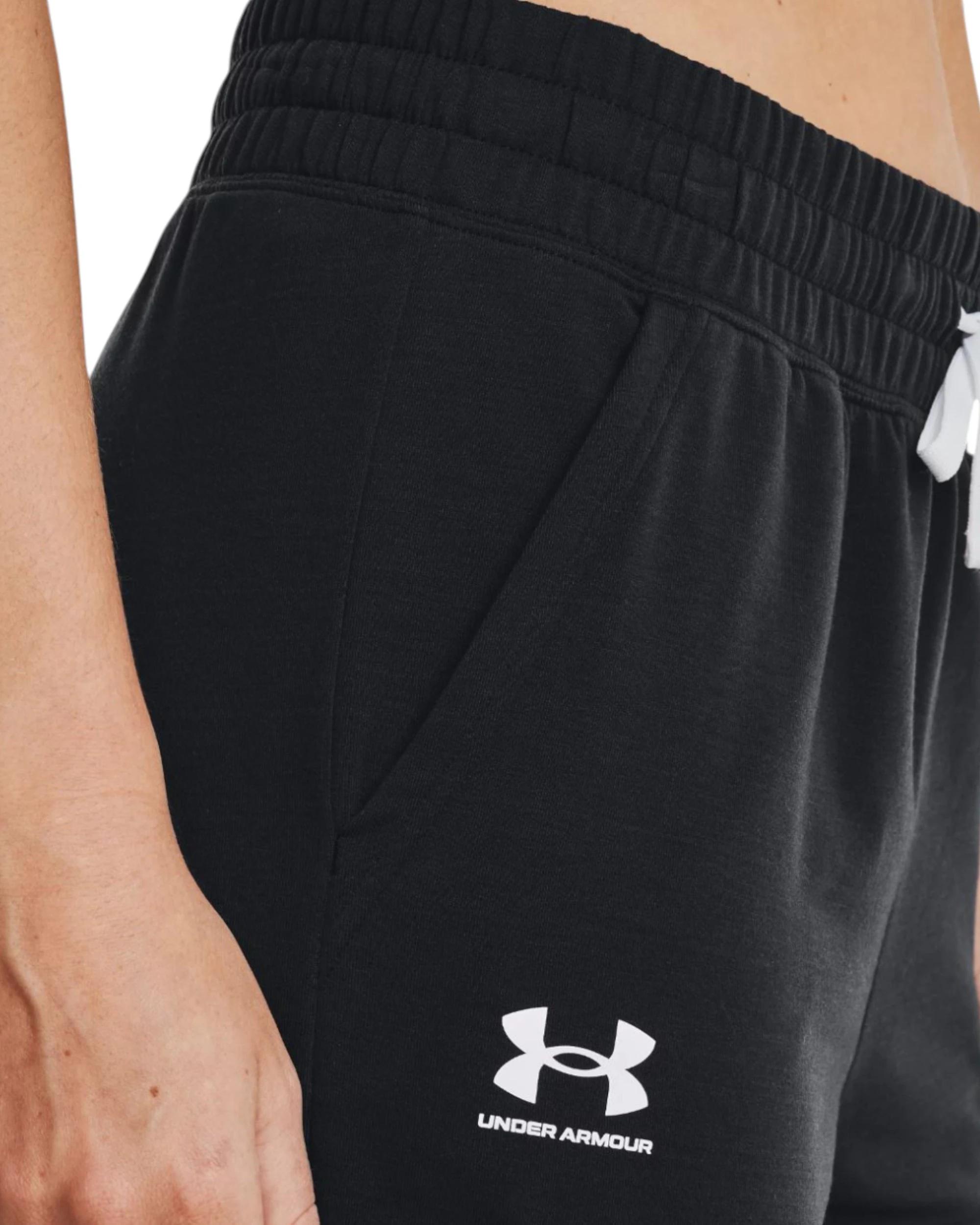 4 Under Armour Womens Rival Terry Jogger Black Athletic Trackies BLACK, 4 of 6