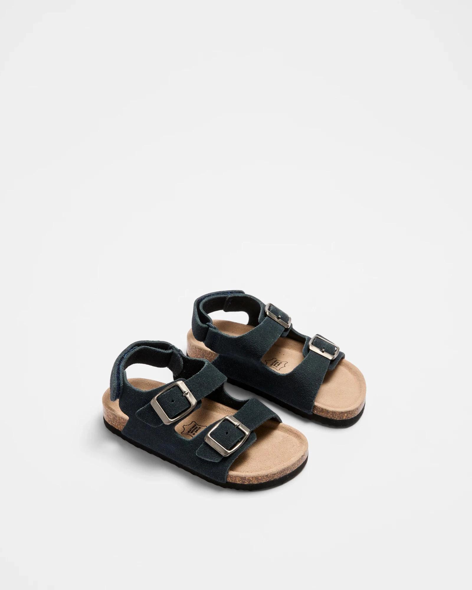 2 Target Kids Boys Leather Moulded Cork Sandal NAVY, 2 of 2