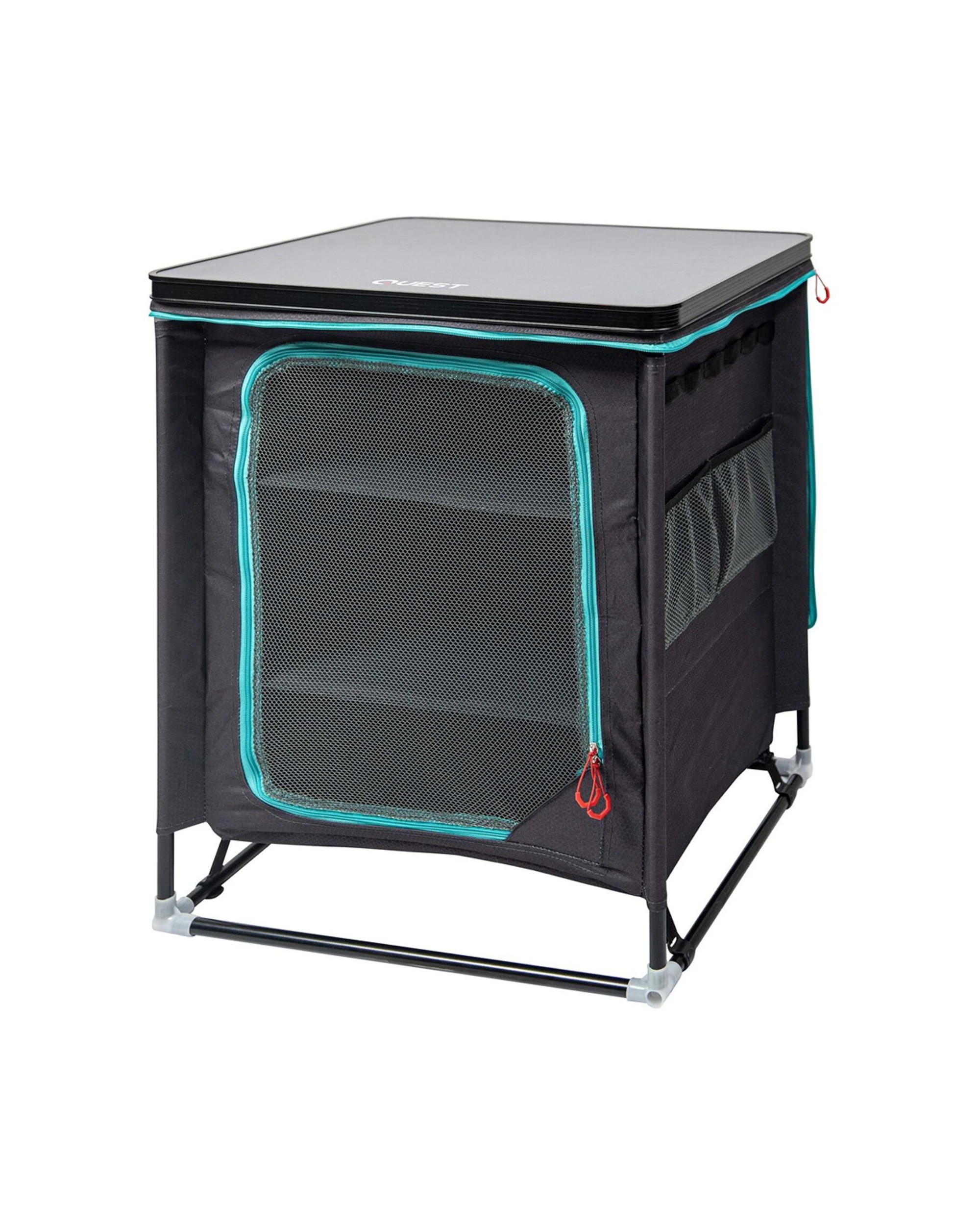 1 Quest Outdoors Pop Top 3 Shelf Camp Cupboard Portable Design Steel Frame - Black, 1 of 3