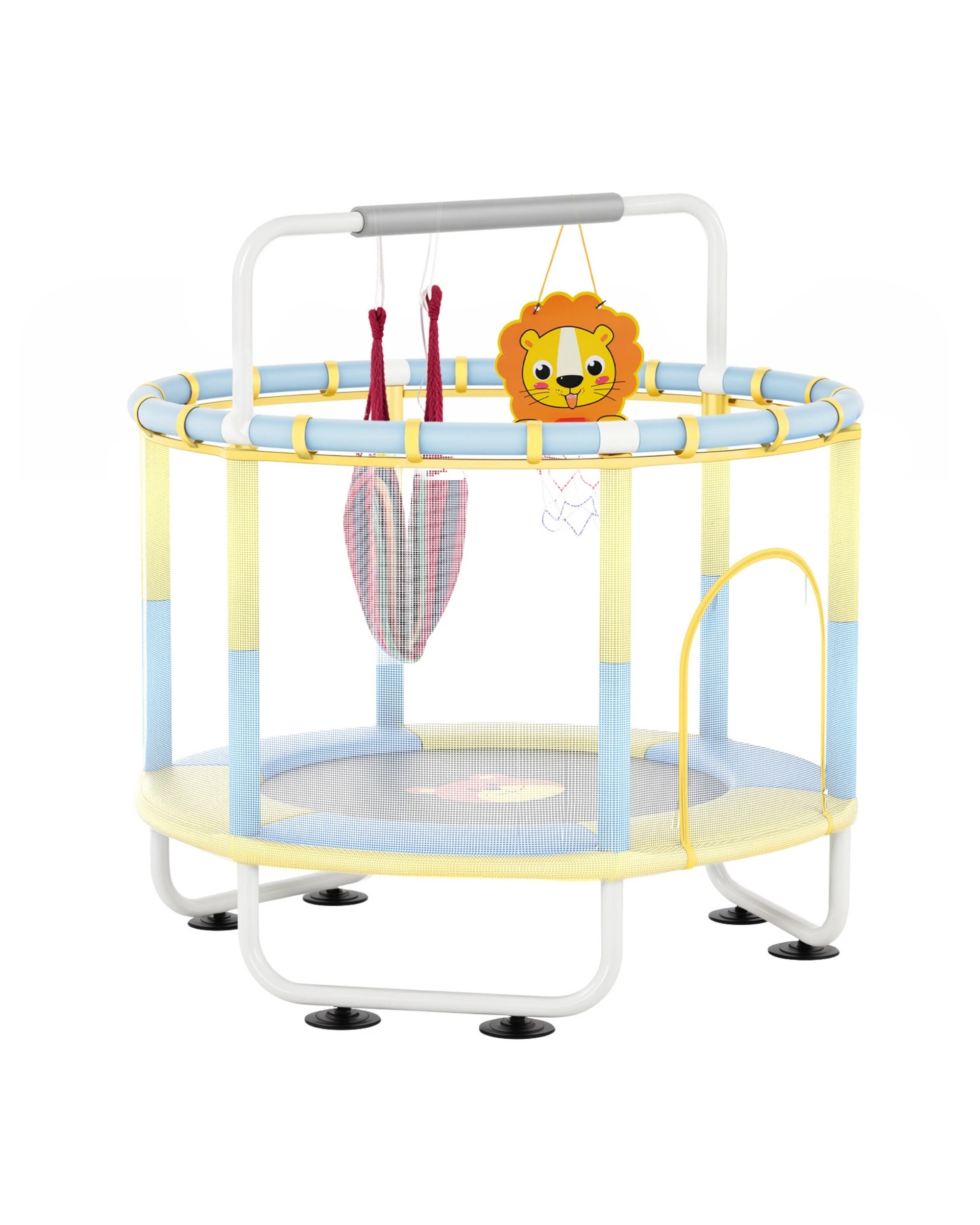 3 Advwin 55" Trampoline for Kids with Basketball Hoop,Swing,Sandbag,Ring, 3 of 7