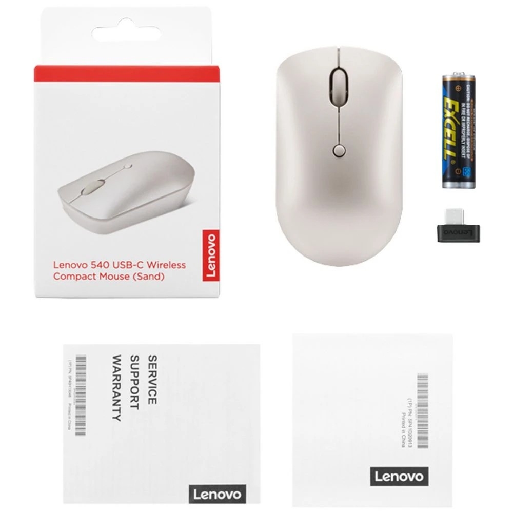 7 Lenovo 540 USB-C Wireless Mouse Sand, 7 of 7