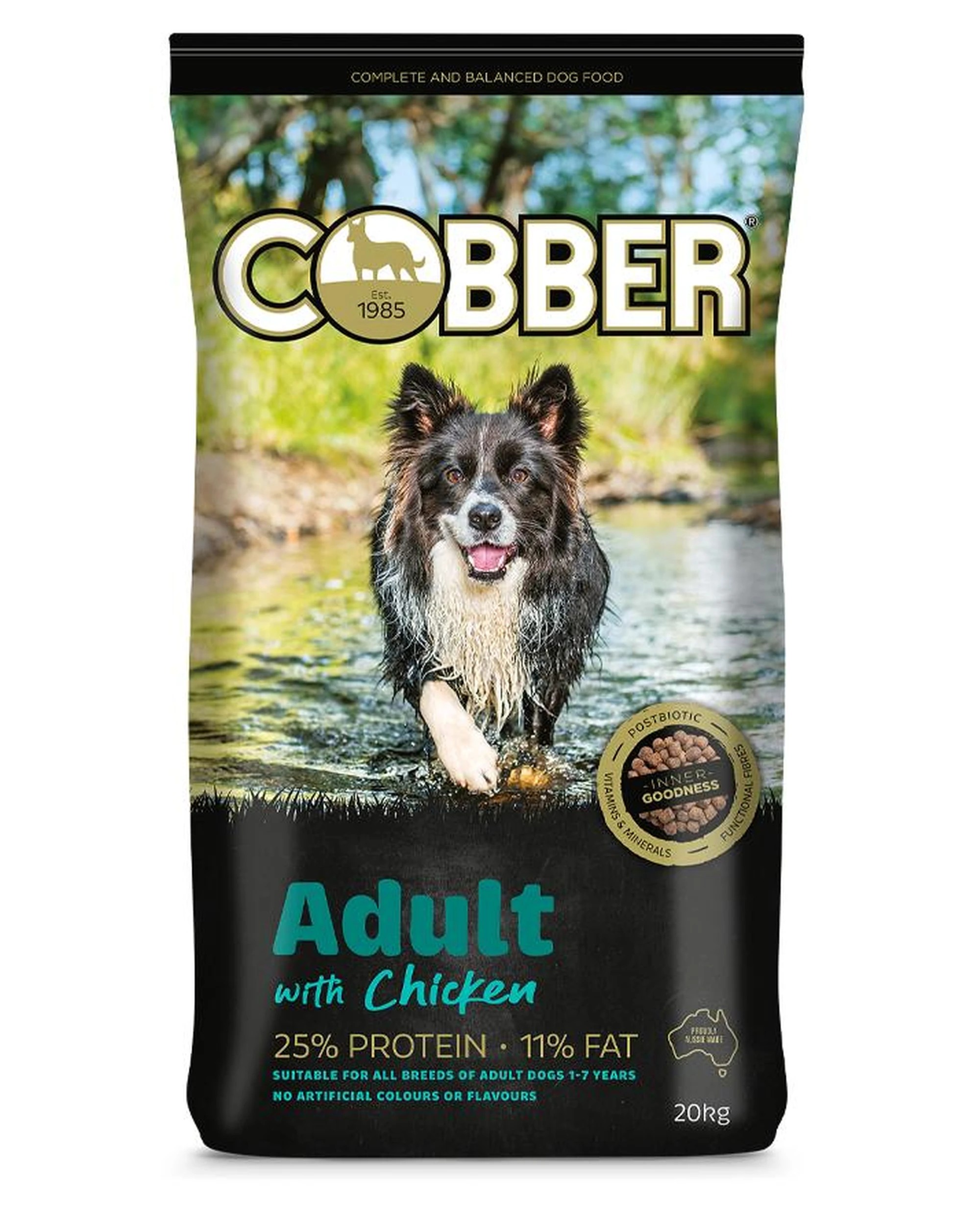 1 Cobber Adult 1-7 All Breeds Inner Goodness Dry Dog Food with Chicken 20kg, 1 of 1