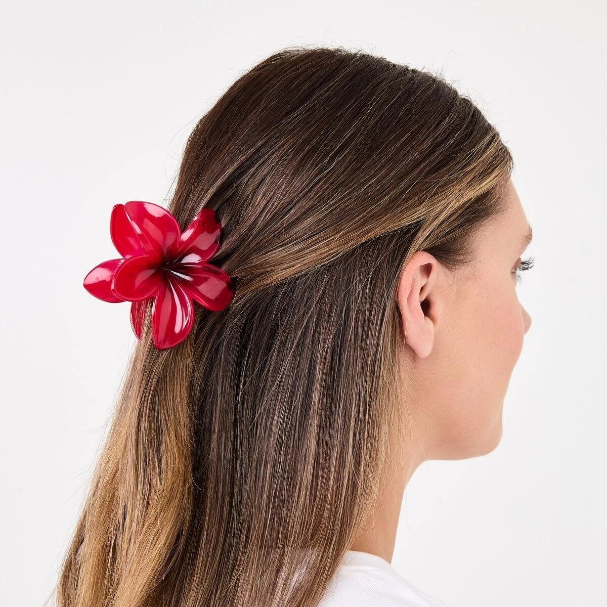 3 Red Frangipani Claw Hair Clip, 3 of 4