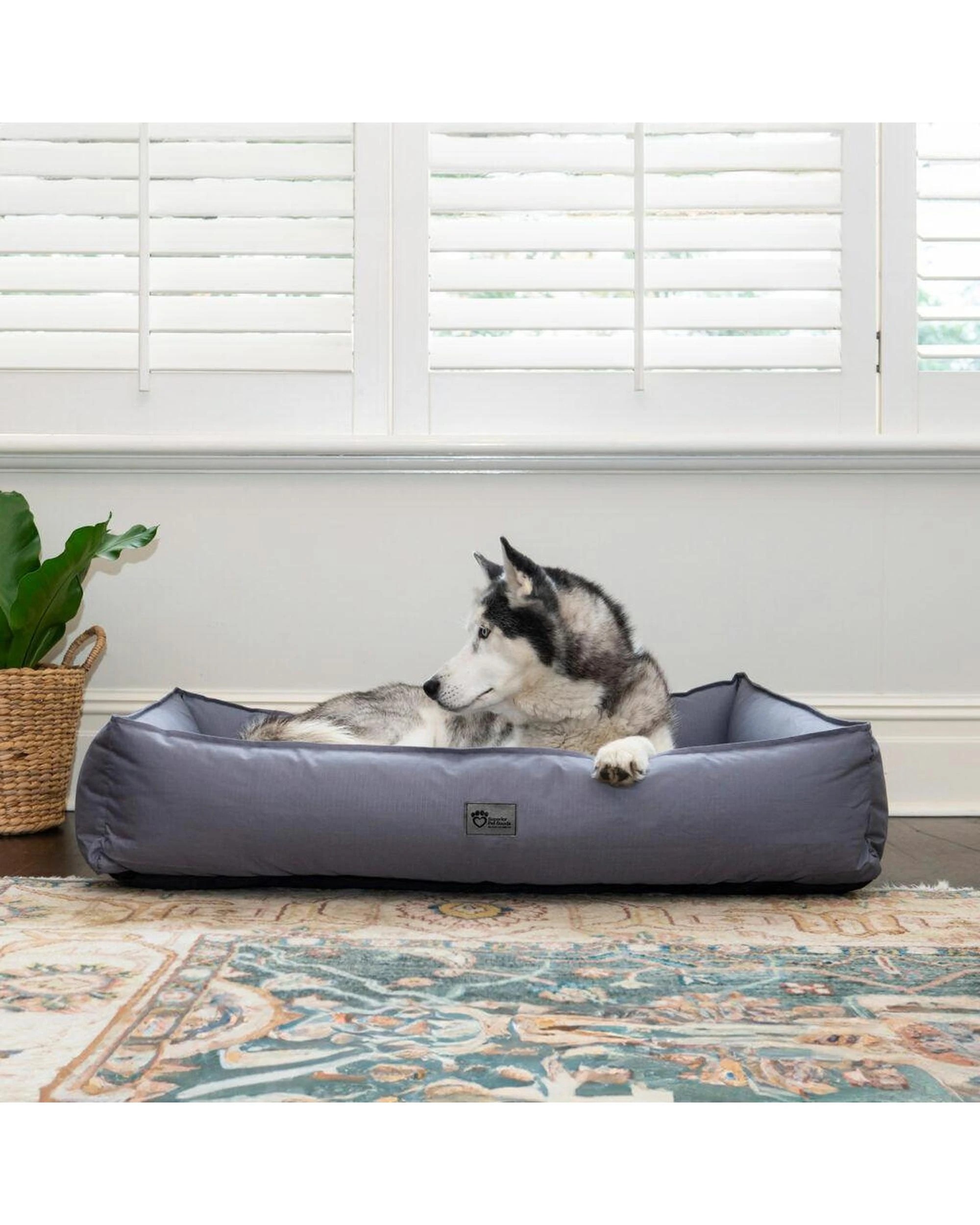 9 Superior Pet Goods Ripstop Durable Dog Lounger Bed Steel Grey Large 116cm - Grey, 9 of 10