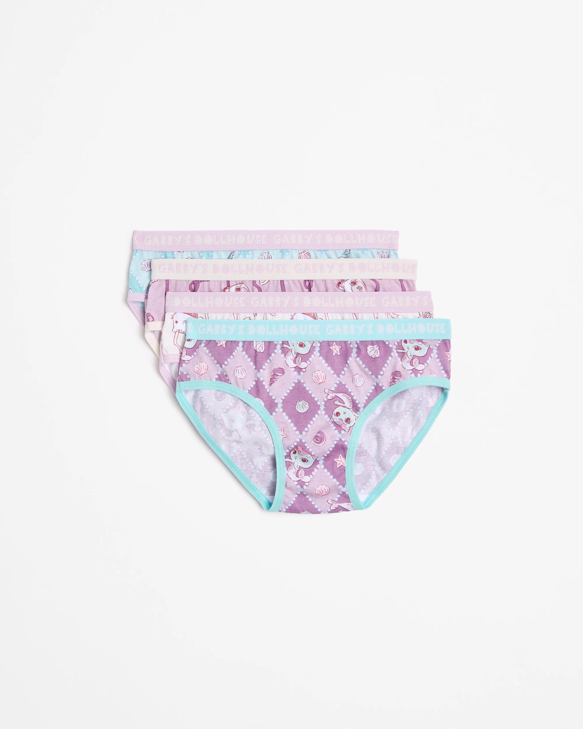 1 Gabby's Dollhouse Australian Cotton Younger Girls Brief 4 Pack MULTI, 1 of 2