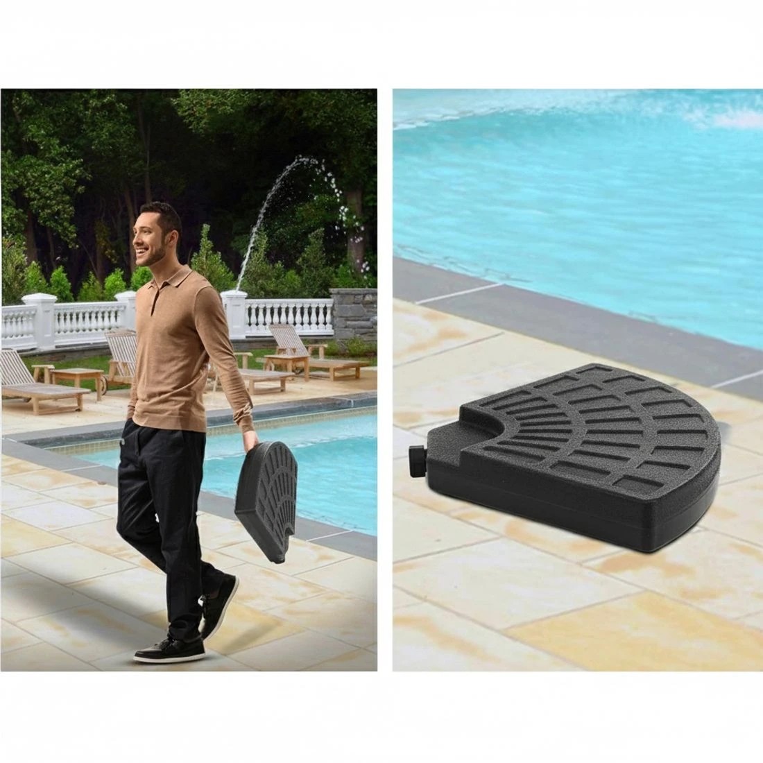 8 Instahut 3m Outdoor Umbrella w/Base Cantilever Beach Garden Patio - Black, 8 of 8