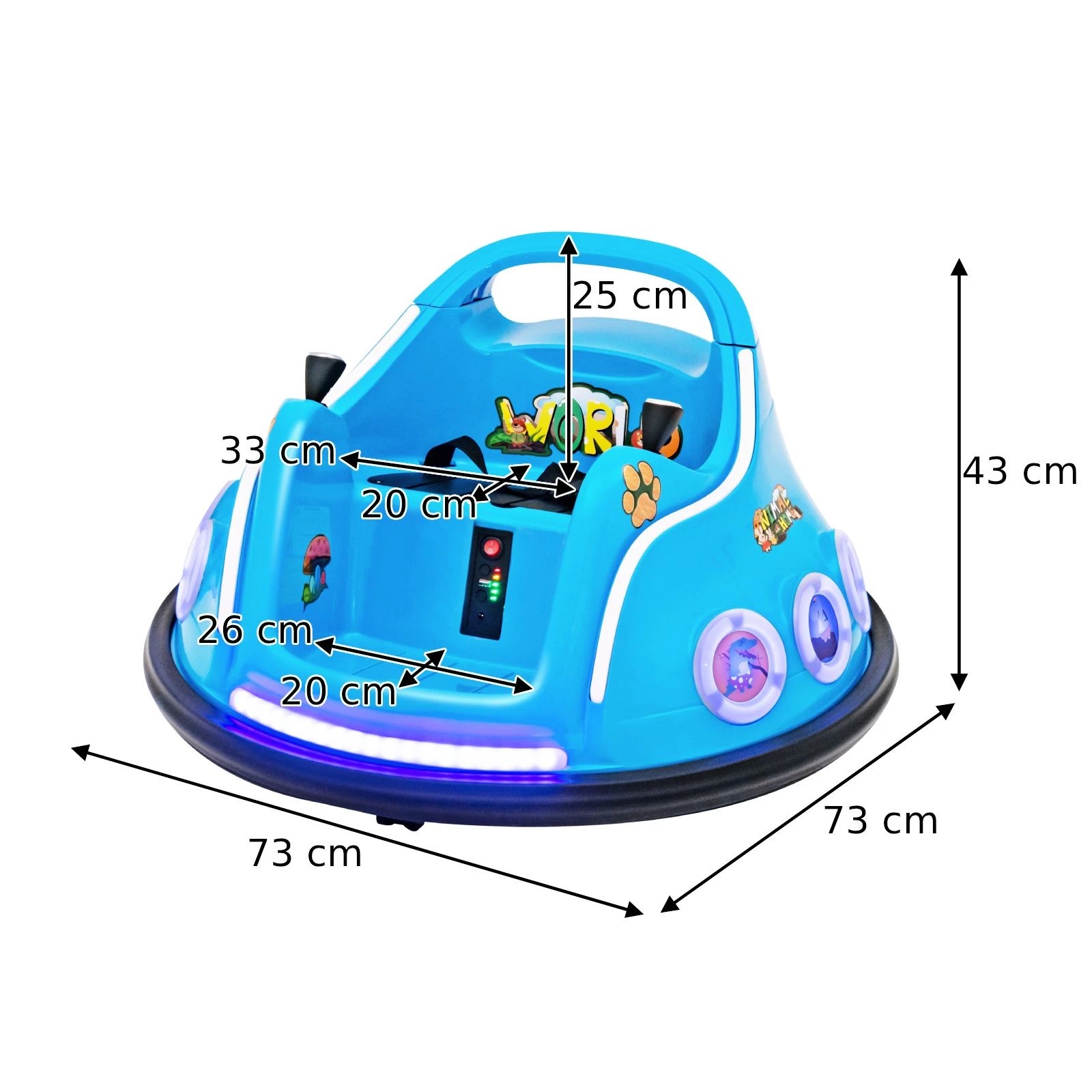 3 Costway Electric Kids Ride On Bumper Car w/Bluetooth - Blue, 3 of 5