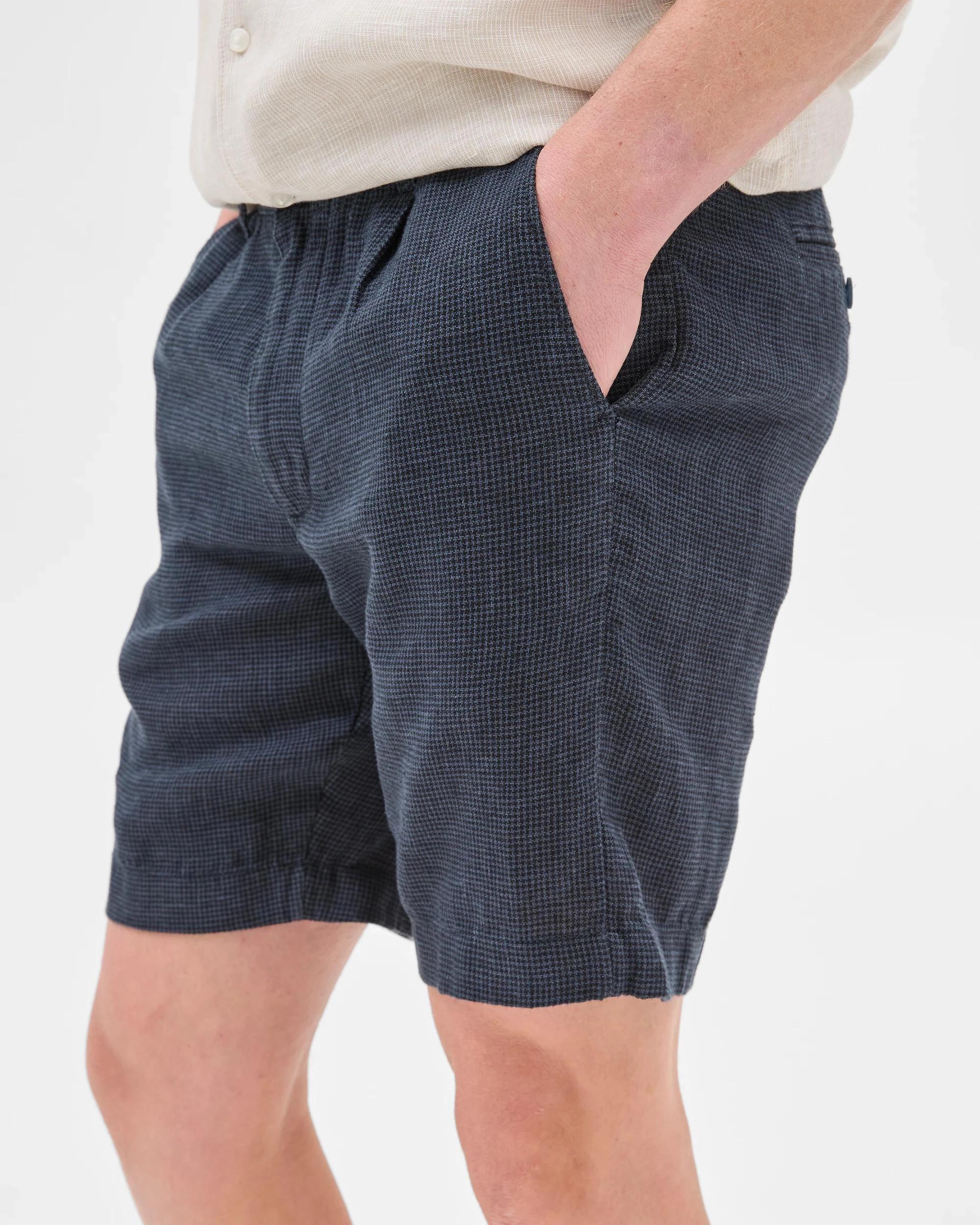 4 Target European Linen Pleated Chino Shorts NAVY, 4 of 6