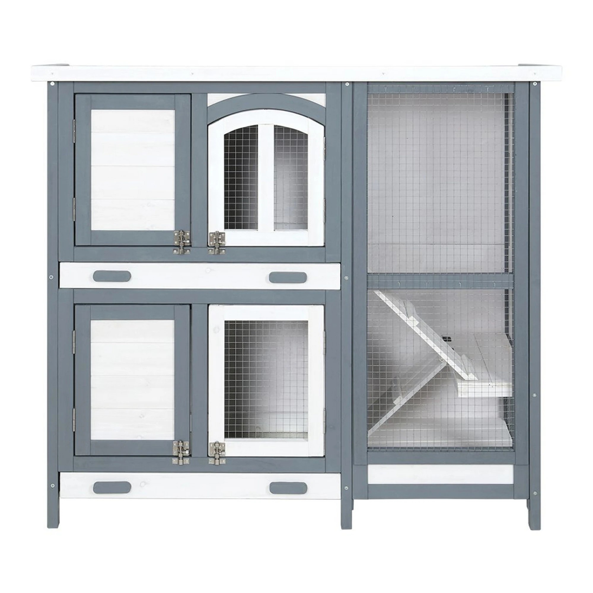 4 i.Pet Rabbit Hutch Chicken Coop Large Wooden House Run Cage - Multi, 4 of 7
