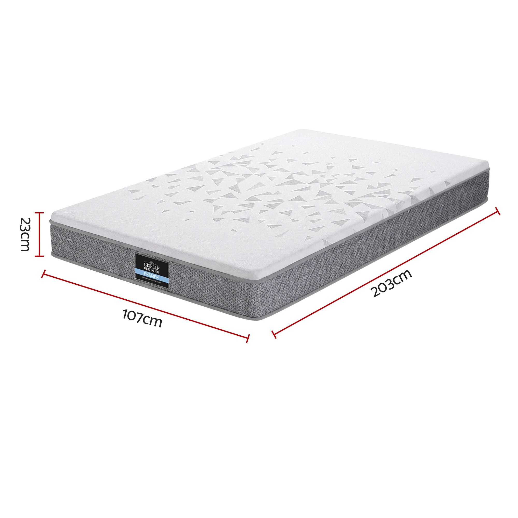3 Giselle Bedding 23cm Mattress Reversible Firmness Foam Layer - King Single Bed - White, 3 of 9