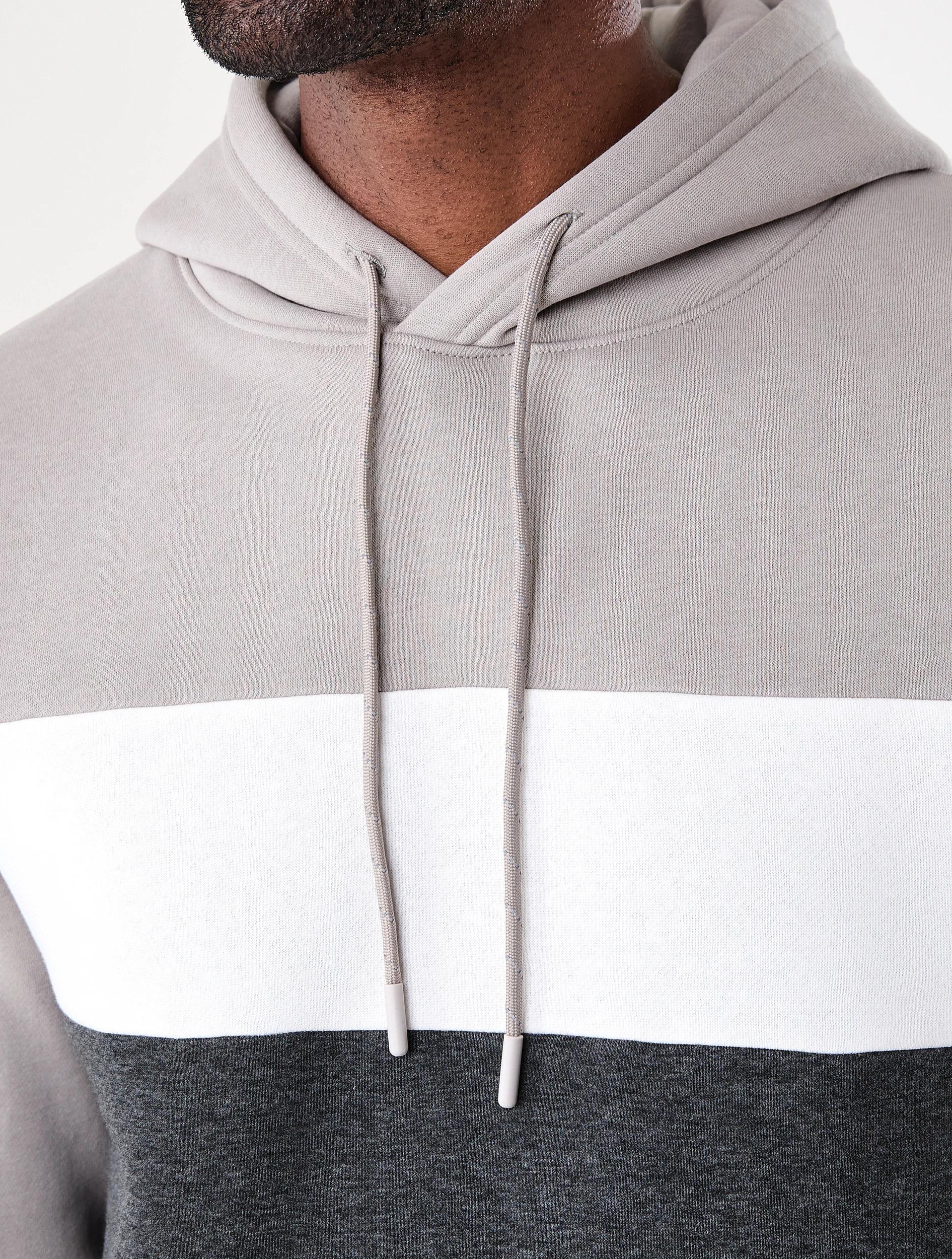 5 Active Mens Colour Block Hoodie Grey/char, 5 of 6