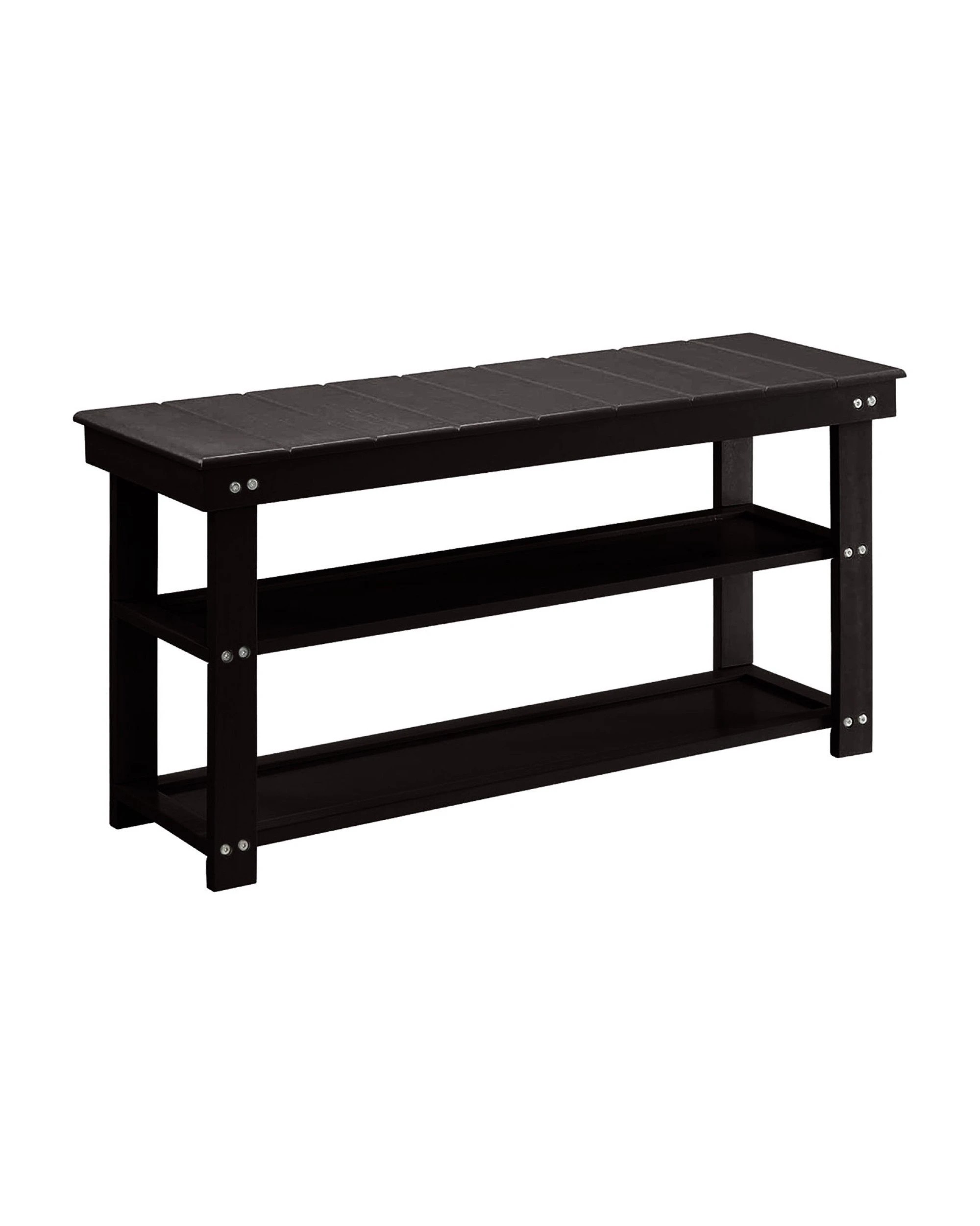 1 Sarantino Maeve Shoe Storage Bench - Black, 1 of 8