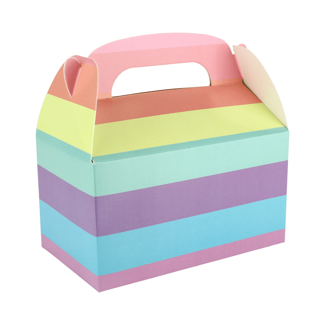 1 Party Maker Pastel Stripe Lolly/Treat Boxes with Handle Pack of 6, 1 of 2