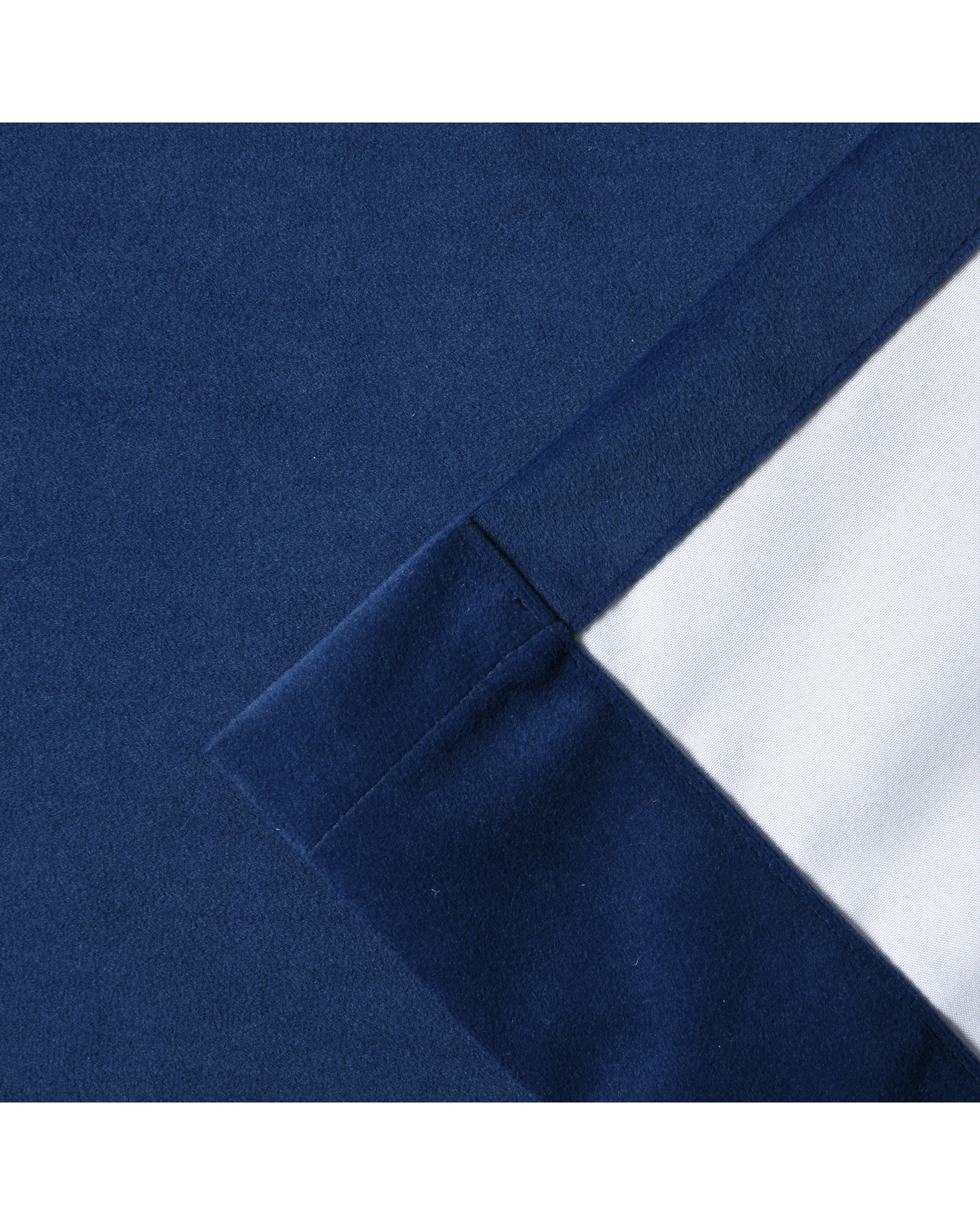 5 Cadence & Co. Byron Matte Velvet 100% Blockout Concealed Tab Top Curtain Twin Pack 225x223cm - Ocean Blue, 5 of 6