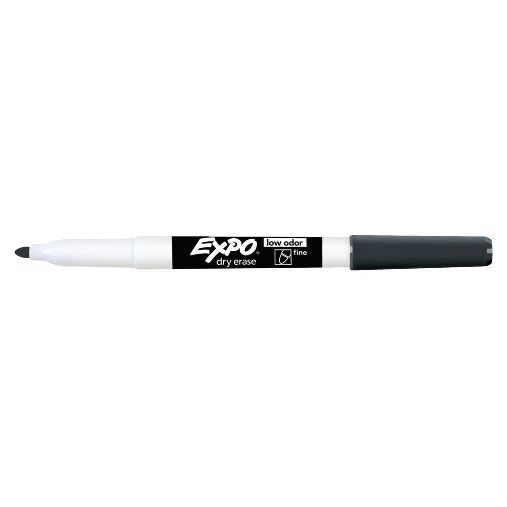 3 Expo Fine Whiteboard Marker Bullet Black 12 Pack, 3 of 6