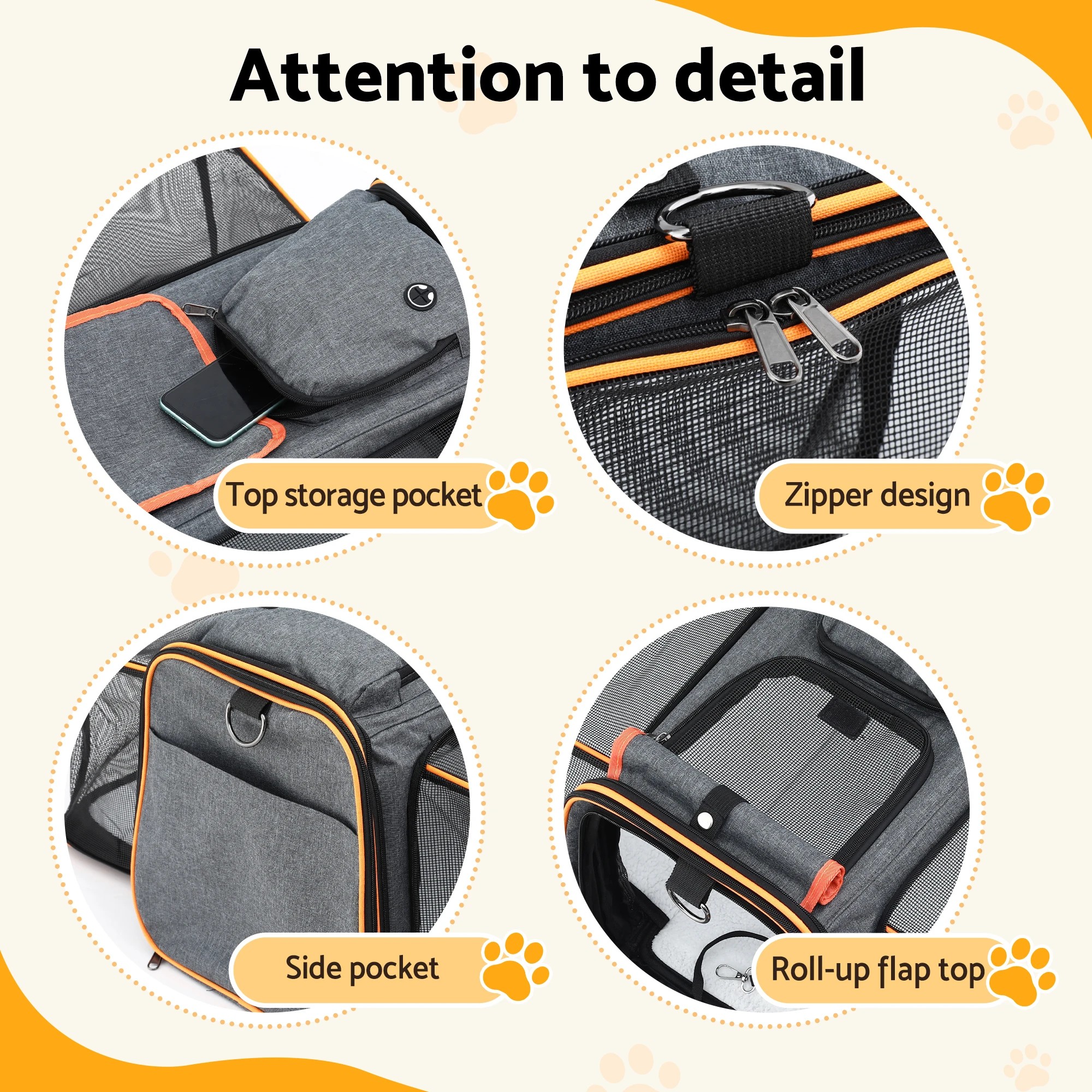 8 i.Pet Pet Carrier Bag Foldable Expandable Dog Cat Travel Cage Portable Car Kennel - Multi, 8 of 8